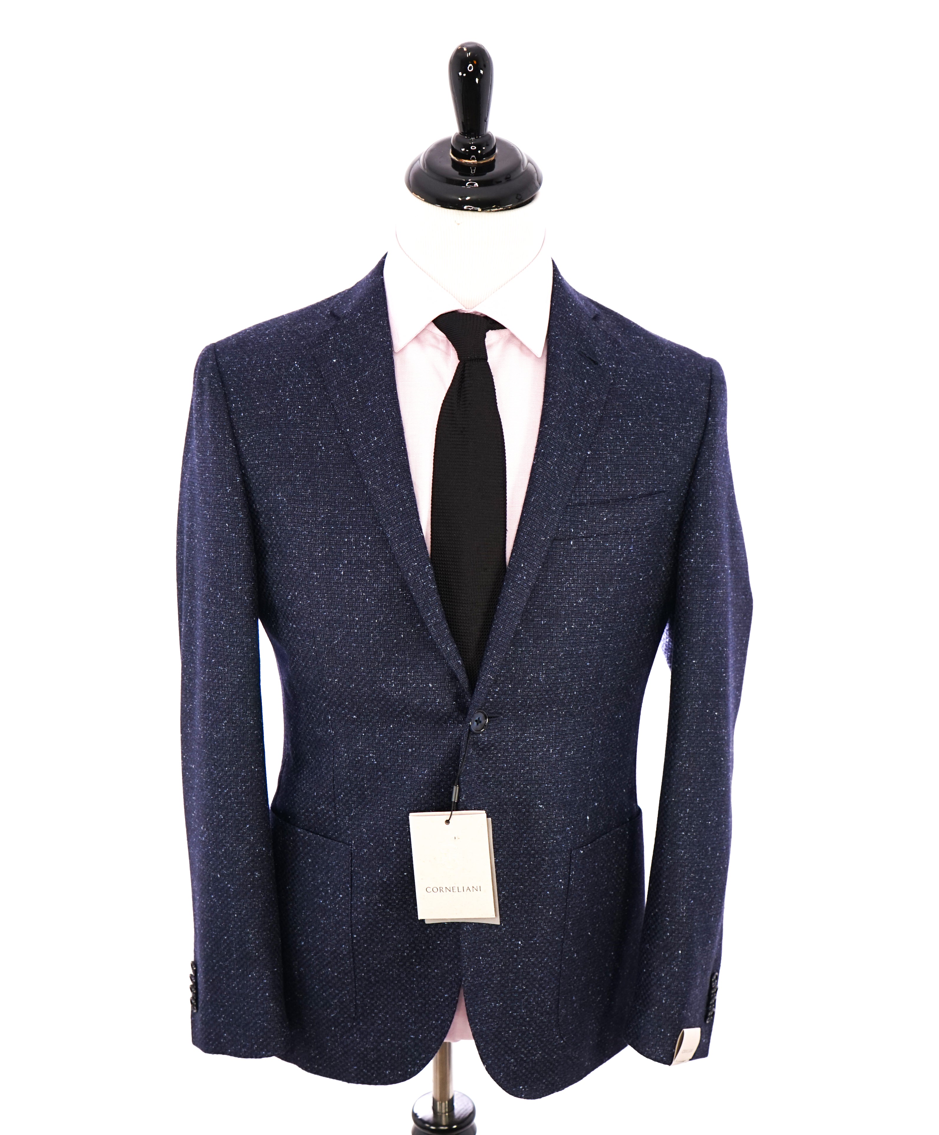 CORNELIANI - Wool Silk Blend *Patch Pocket* Blue Fleck Blazer - 38R