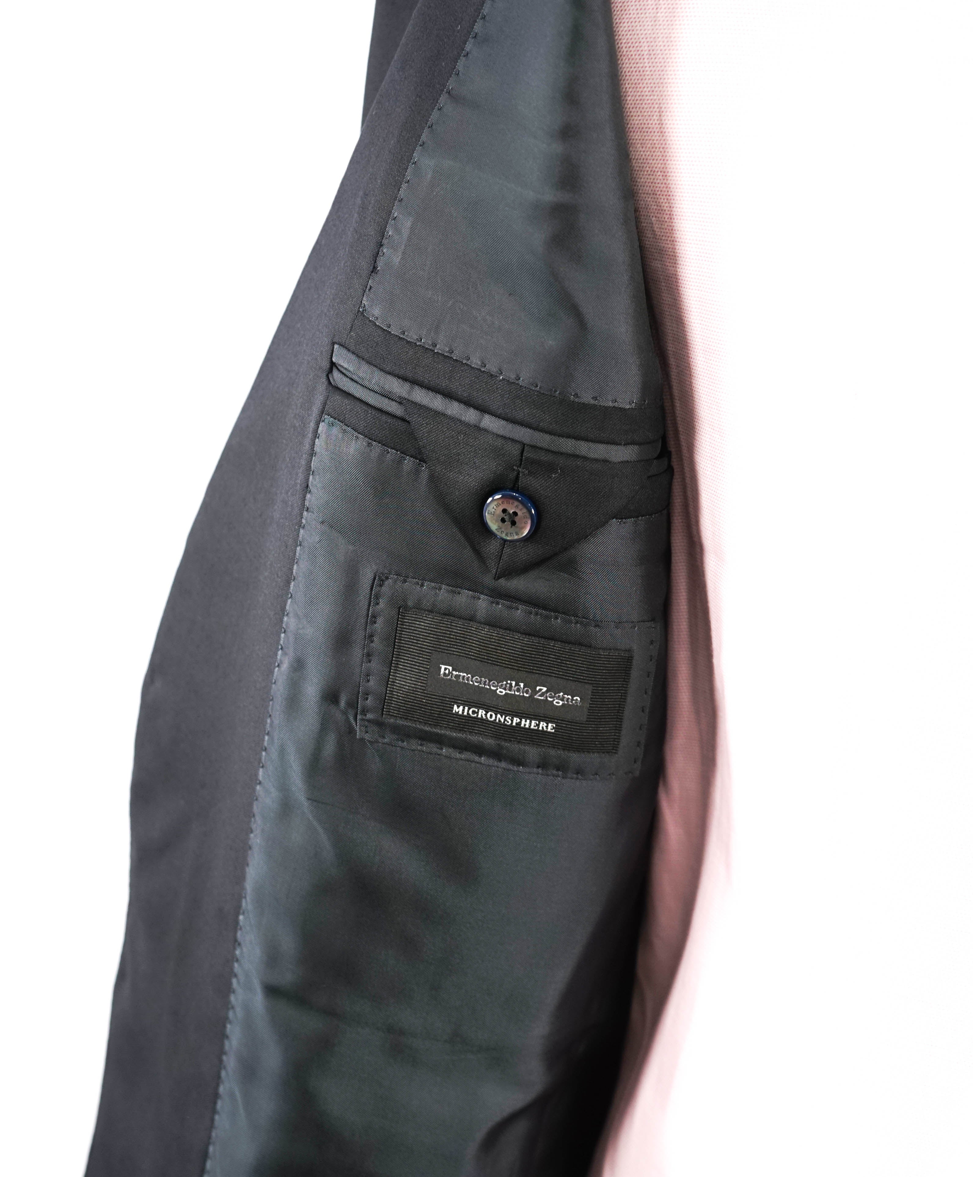 ERMENEGILDO ZEGNA - "MICRONSPHERE" Closet Staple Solid Black Suit - 48R