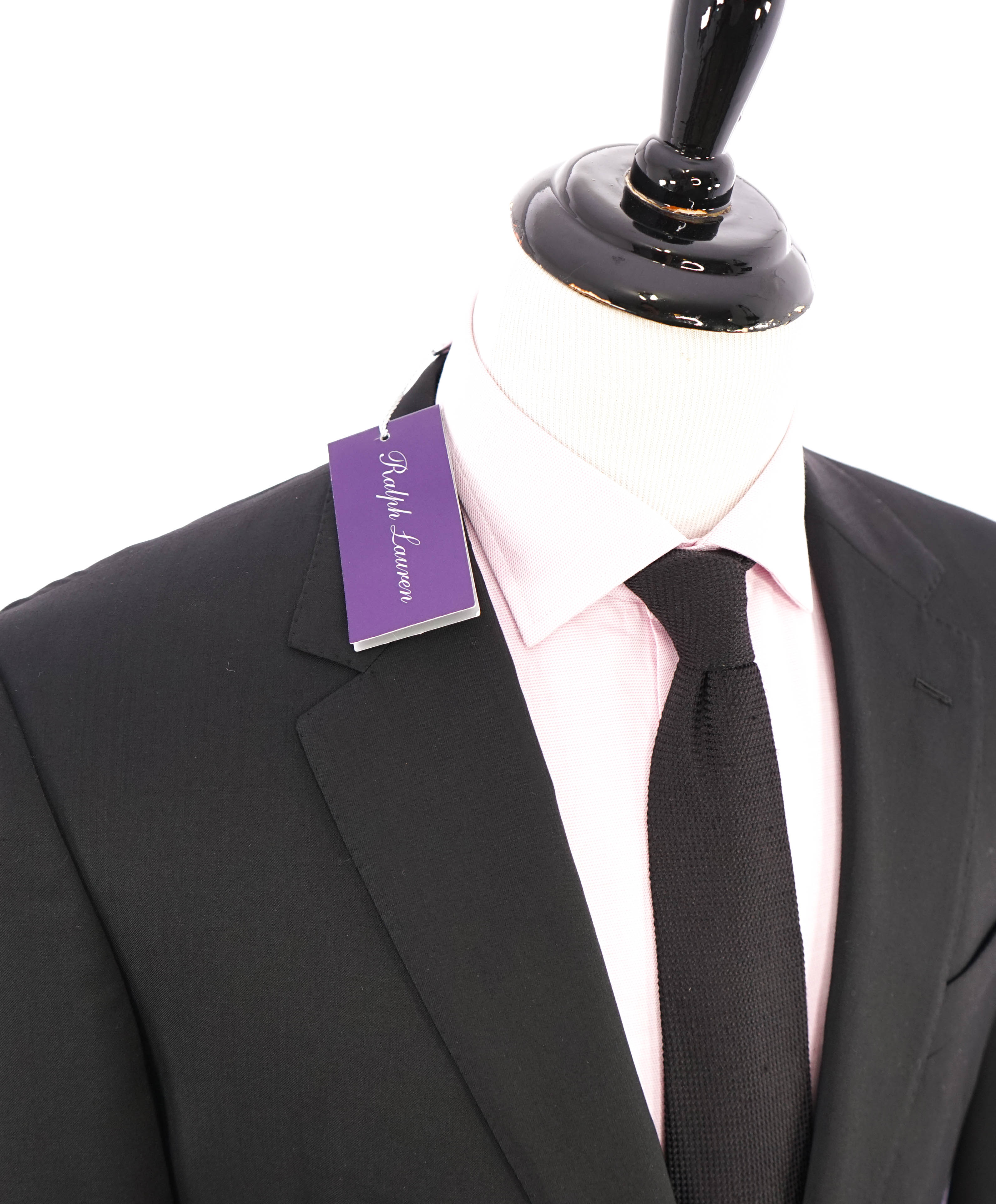 RALPH LAUREN PURPLE LABEL - Solid Black *CLOSET STAPLE* Suit - 46R