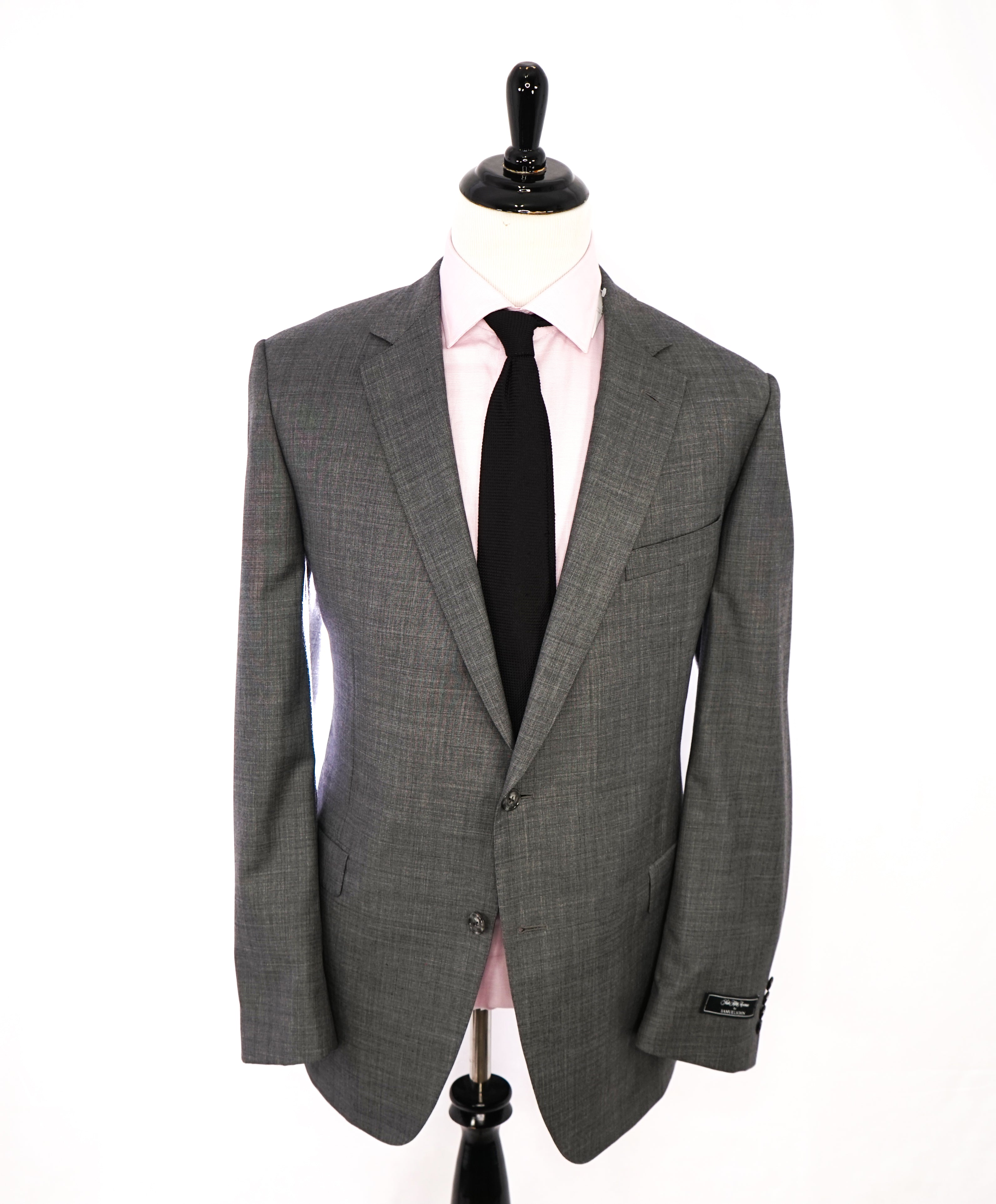 SAMUELSOHN - "SB Yardley" Super 130’s Solid Gray Premium Suit - 46L