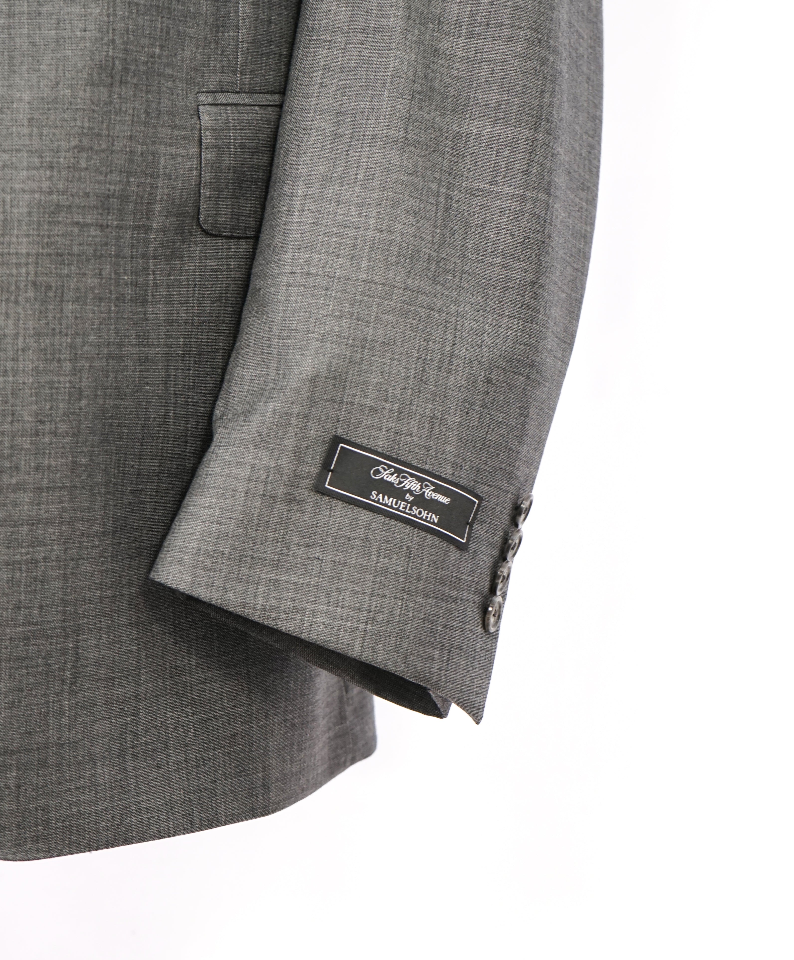 SAMUELSOHN - "SB Yardley" Super 130’s Solid Gray Premium Suit - 46L