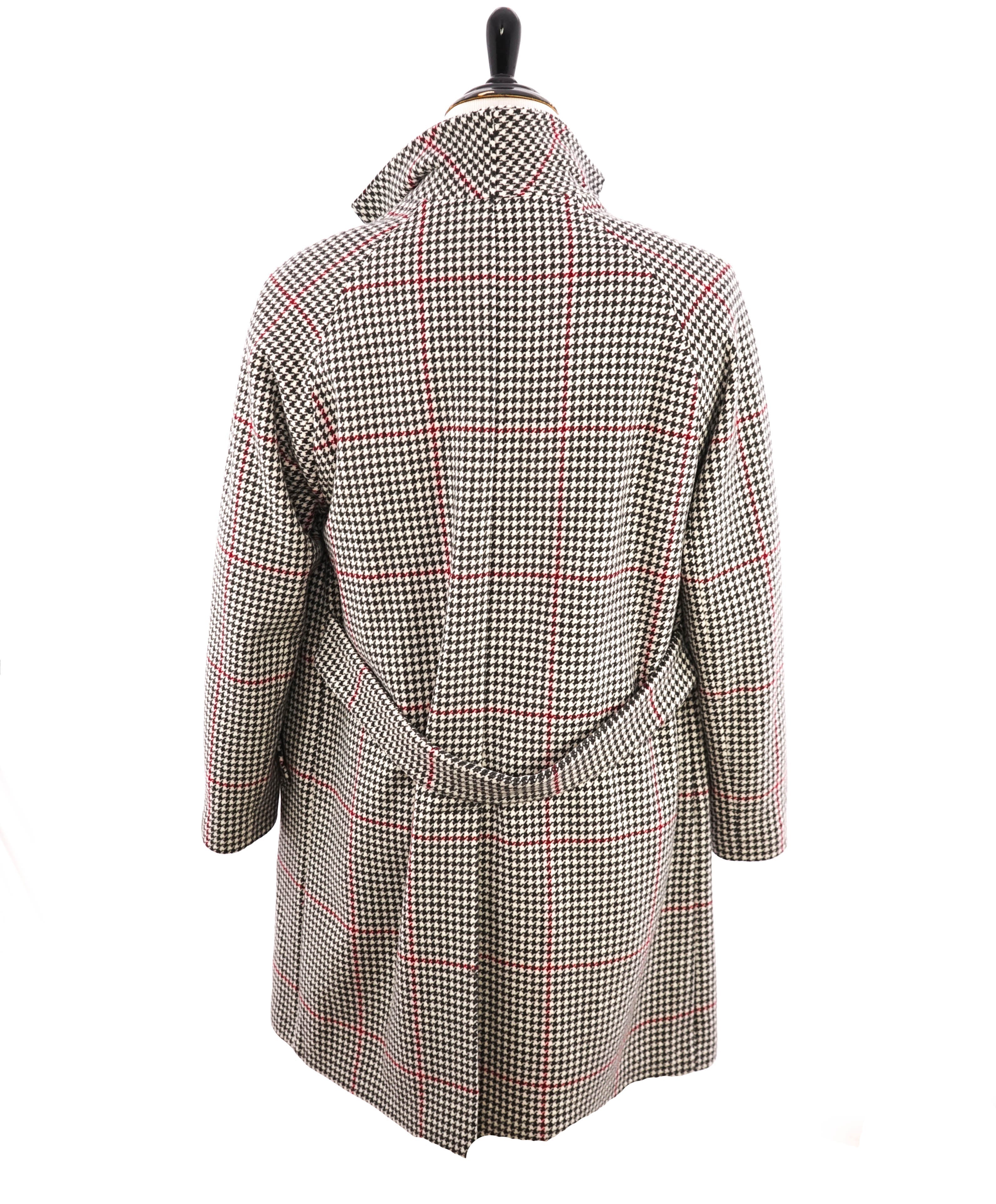 $2,250 ELEVENTY - Ivory/Black/Red Houndstooth CASHMERE/Wool Coat - 40R (50EU)