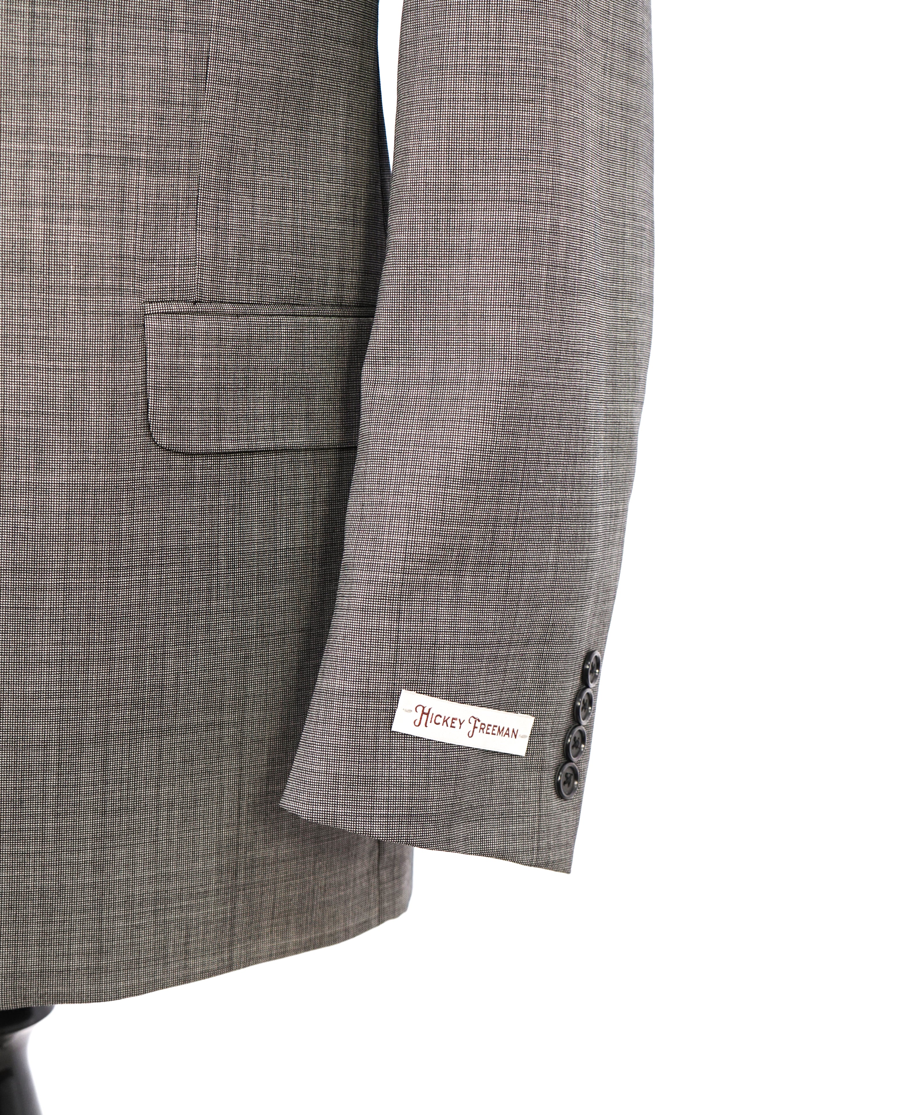 HICKEY FREEMAN - Gray Check *Salt n' Pepper* "Milburn ii" Notch Lapel Suit - 42R