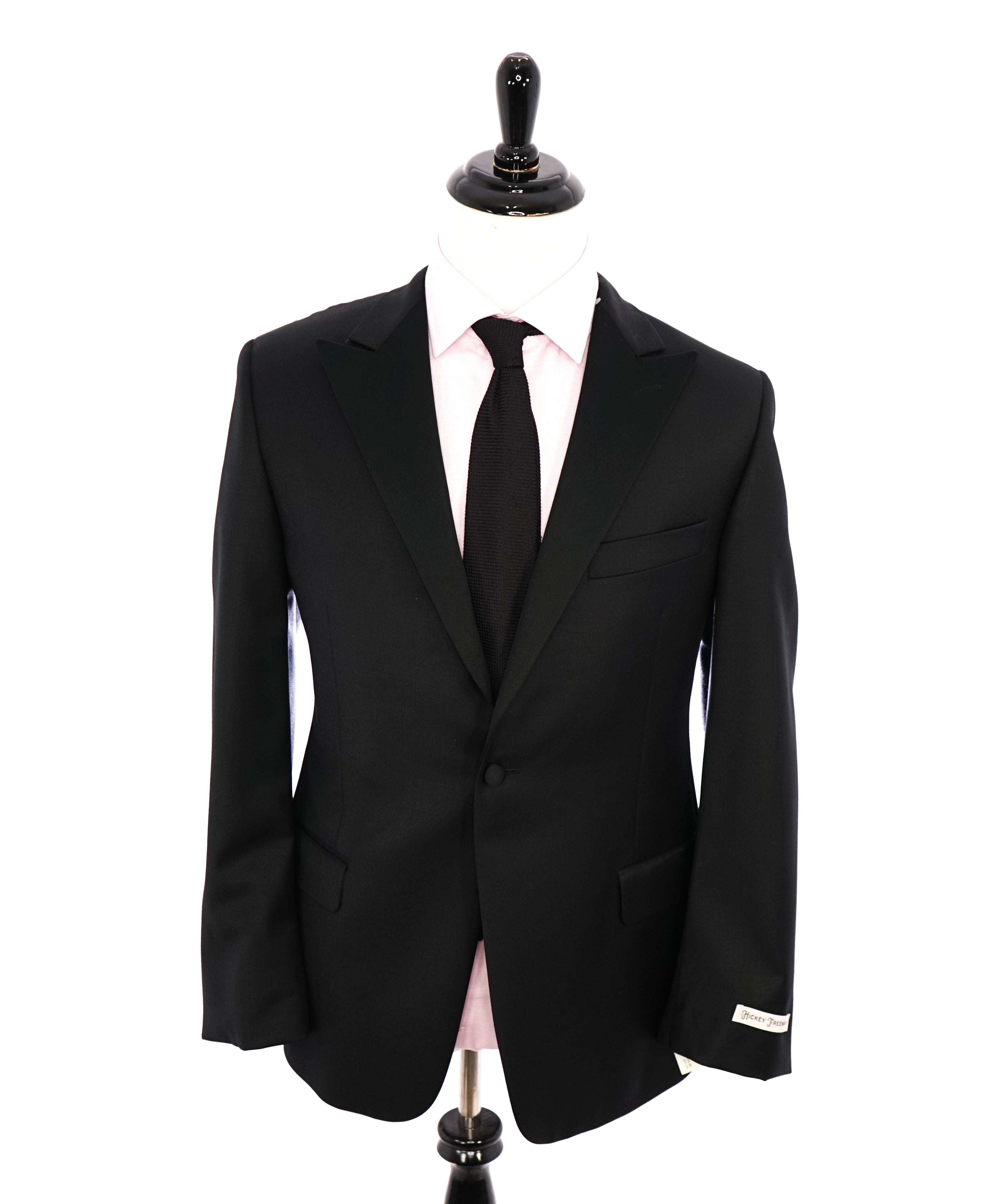 HICKEY FREEMAN - USA Black Peak Lapel Tuxedo BLAZER JACKET NO PANTS - 42R