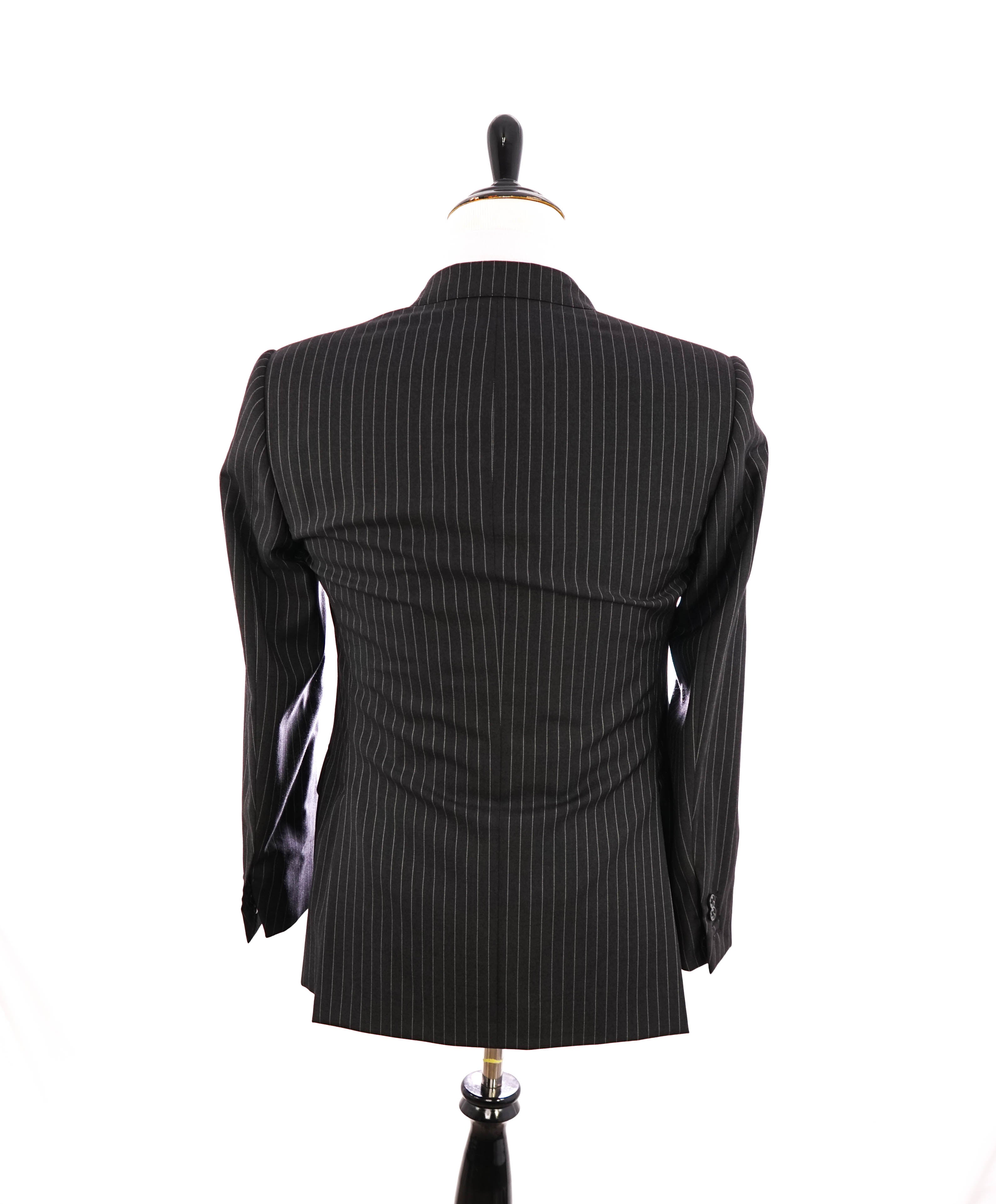 RALPH LAUREN PURPLE LABEL - ICONIC Gray Pinstripe Suit W Side Tabs - 38R