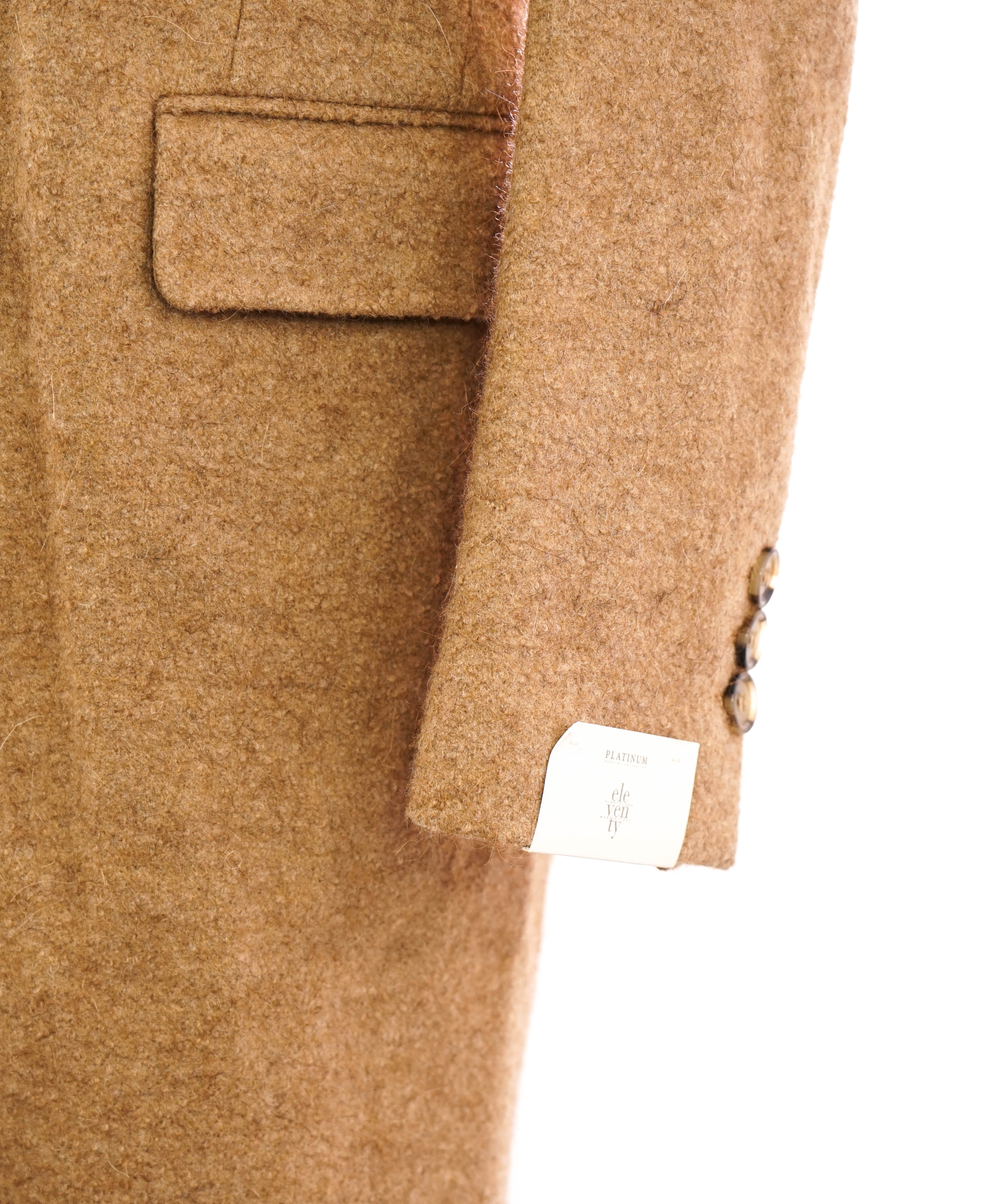 $2,000 ELEVENTY - Double Breasted Camel ALPACA WOOL Peak Lapel Coat - 40R (50 EU)