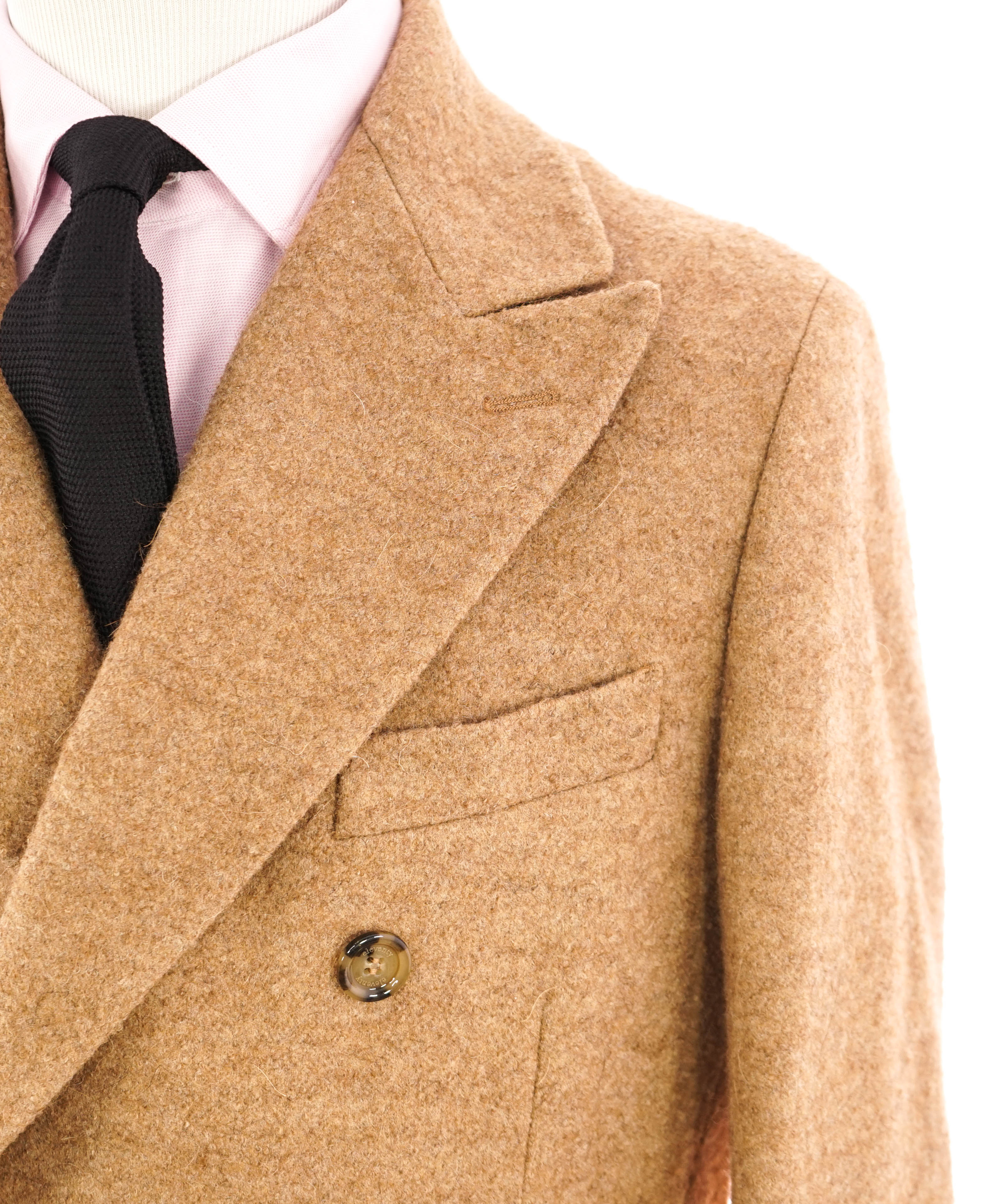 $2,000 ELEVENTY - Double Breasted Camel ALPACA WOOL Peak Lapel Coat - 40R (50 EU)