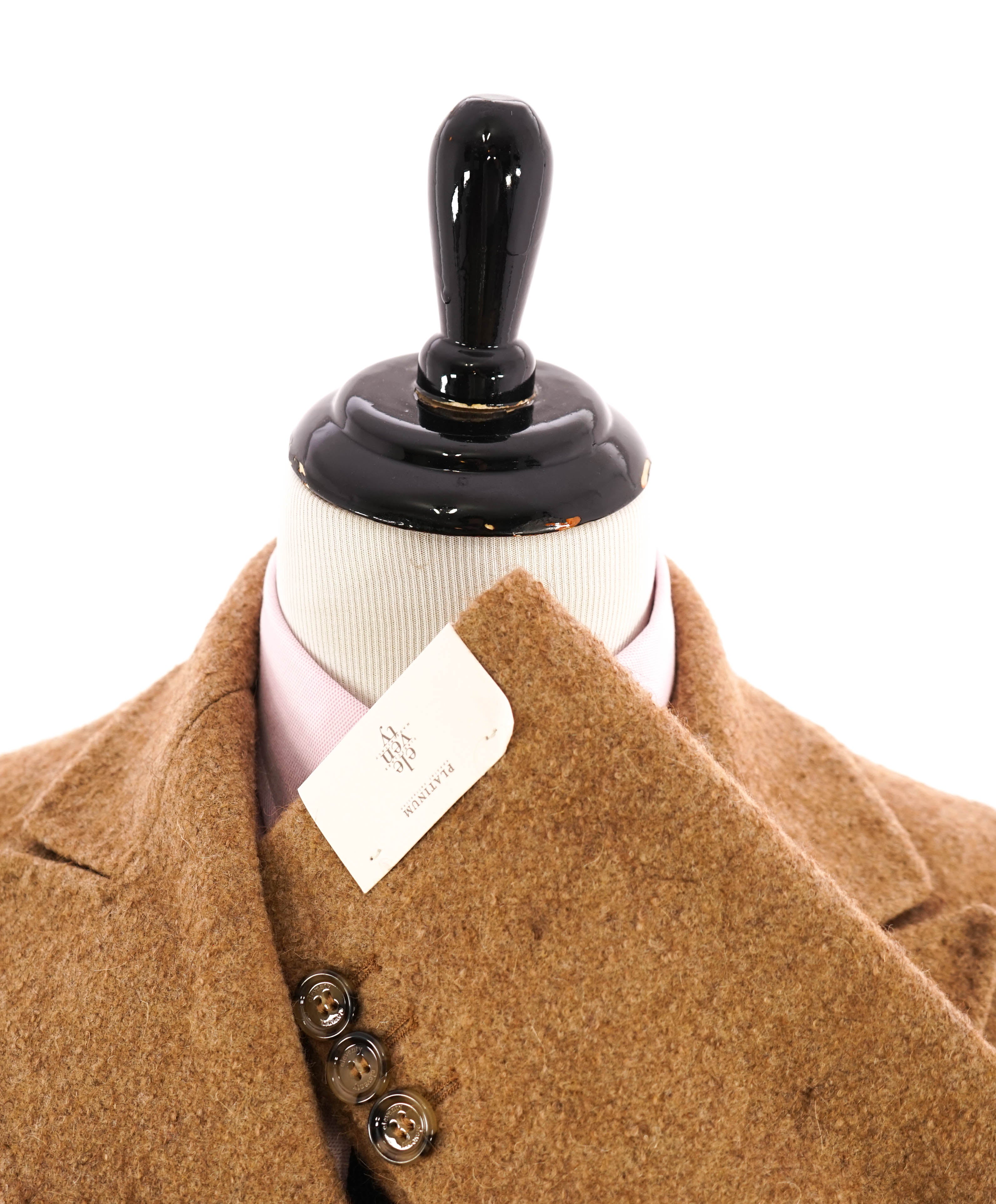 $2,000 ELEVENTY - Double Breasted Camel ALPACA WOOL Peak Lapel Coat - 40R (50 EU)