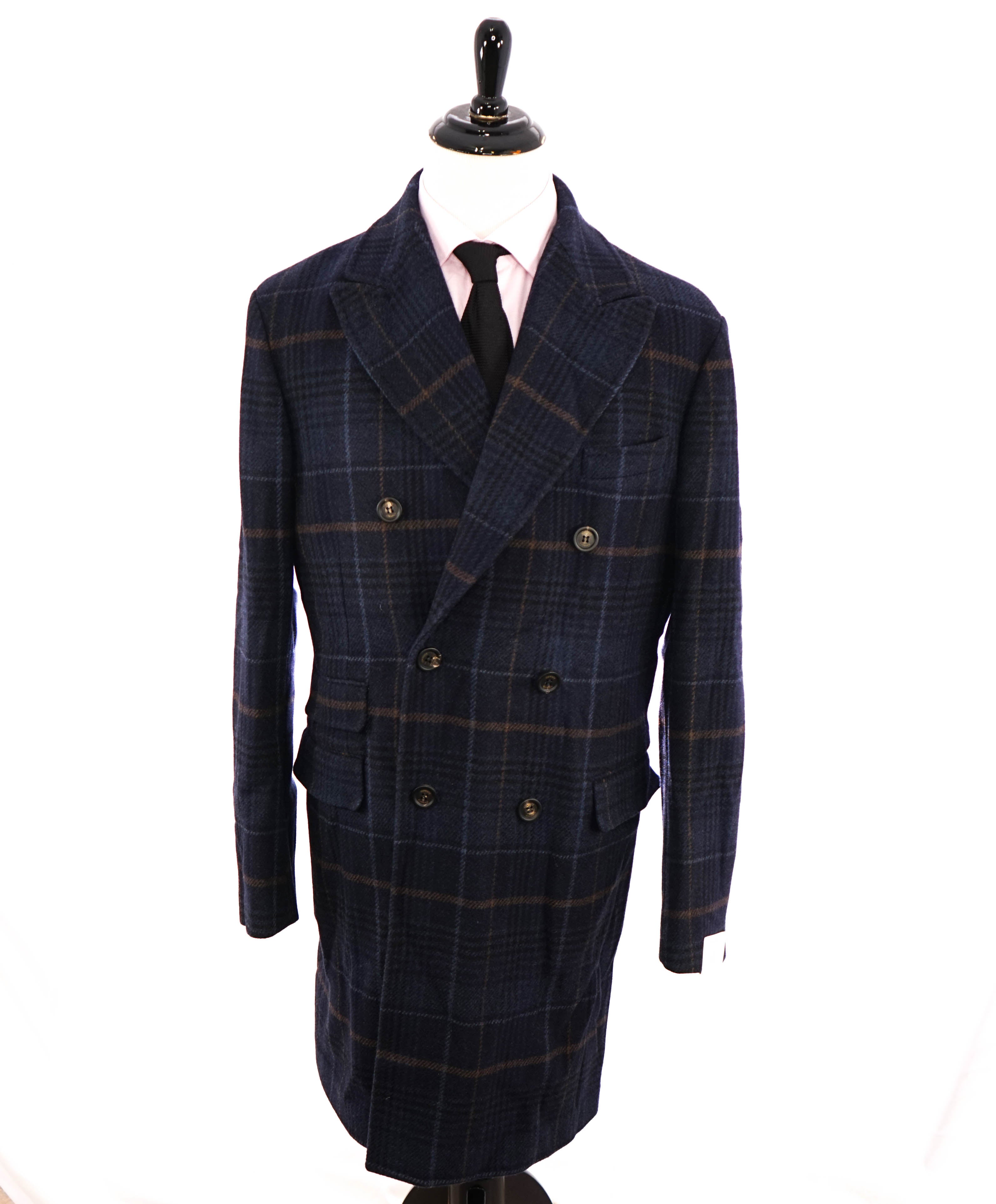 $2,000 ELEVENTY - Double-Breasted Blue CASHMERE Wool Coat - 42 US (52EU)