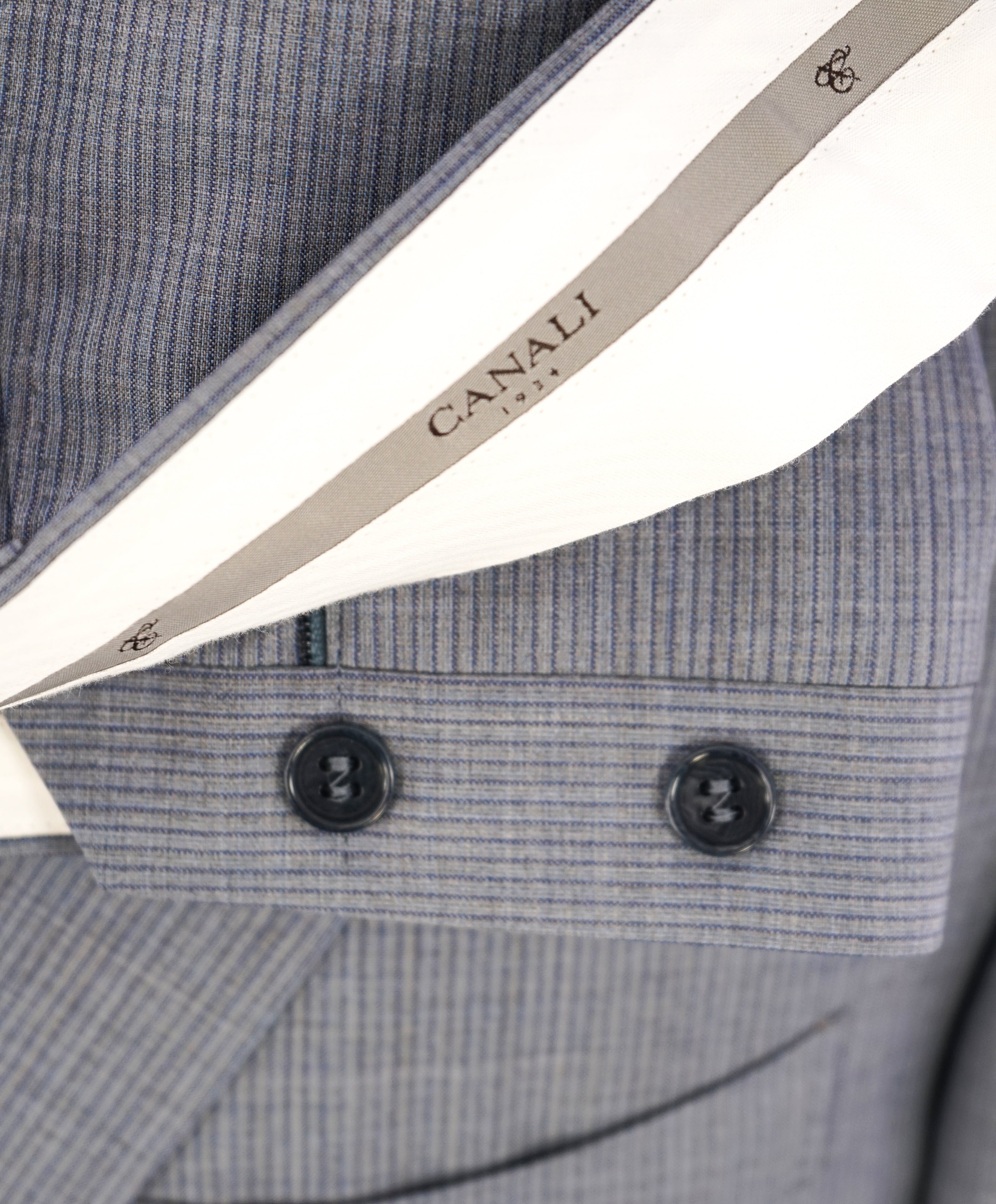 $2,195 CANALI - Exclusive For SFA PASTEL BLUE Tonal Stripe Suit - 48L