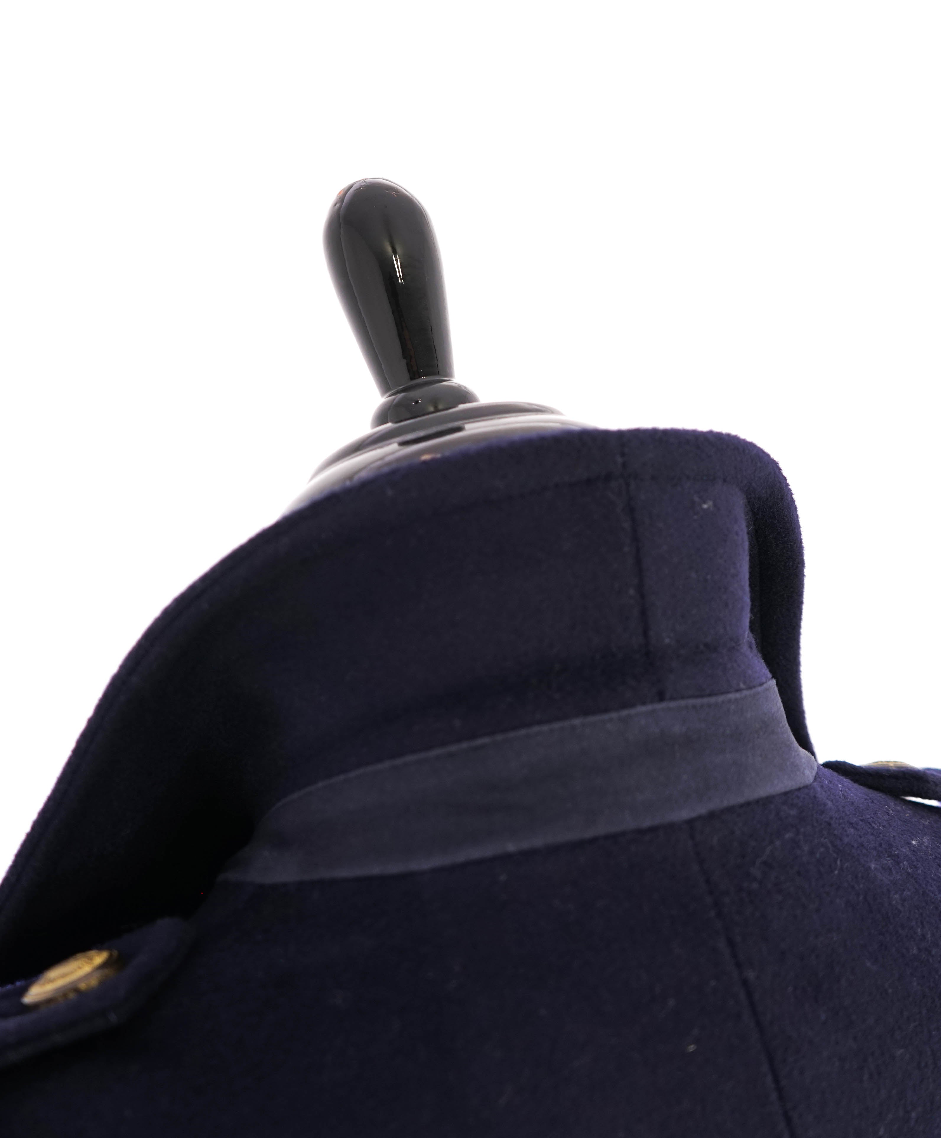 $2,000 ELEVENTY - Navy/Gold CASHMERE/Wool  Pilot/Aviator Overcoat - 40R (50 EU)