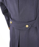 $2,000 ELEVENTY - Navy/Gold CASHMERE/Wool  Pilot/Aviator Overcoat - 38R (48 EU)