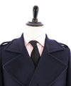 $2,000 ELEVENTY - Navy/Gold CASHMERE/Wool  Pilot/Aviator Overcoat - 38R (48 EU)