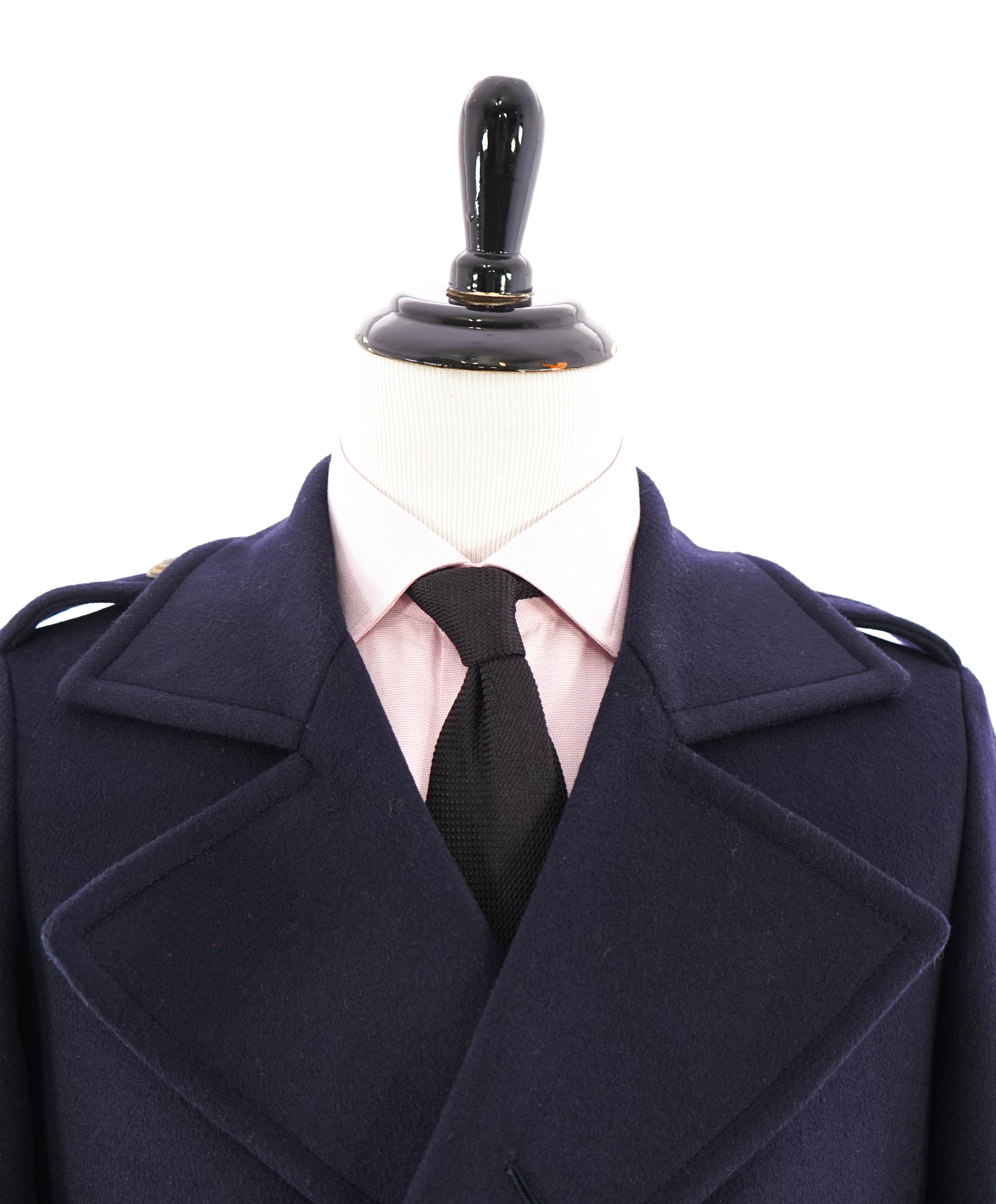 $2,000 ELEVENTY - Navy/Gold CASHMERE/Wool  Pilot/Aviator Overcoat - 44R (54 EU)