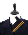 $2,000 ELEVENTY - Navy/Gold CASHMERE/Wool  Pilot/Aviator Overcoat - 38R (48 EU)