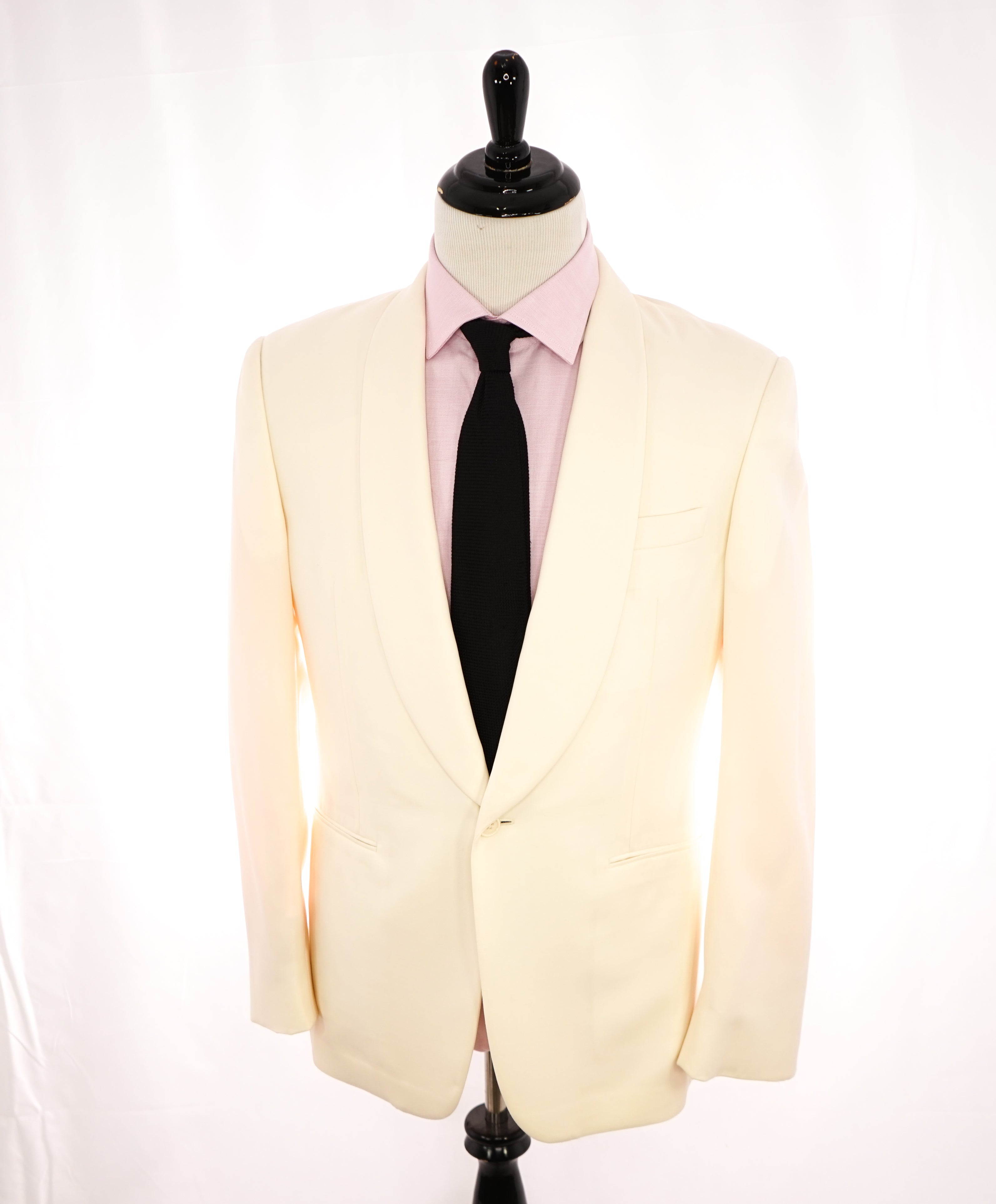 RALPH LAUREN PURPLE LABEL - Cream "BARATHEA" “Anthony 1B Shawl” Dinner Jacket - 40R