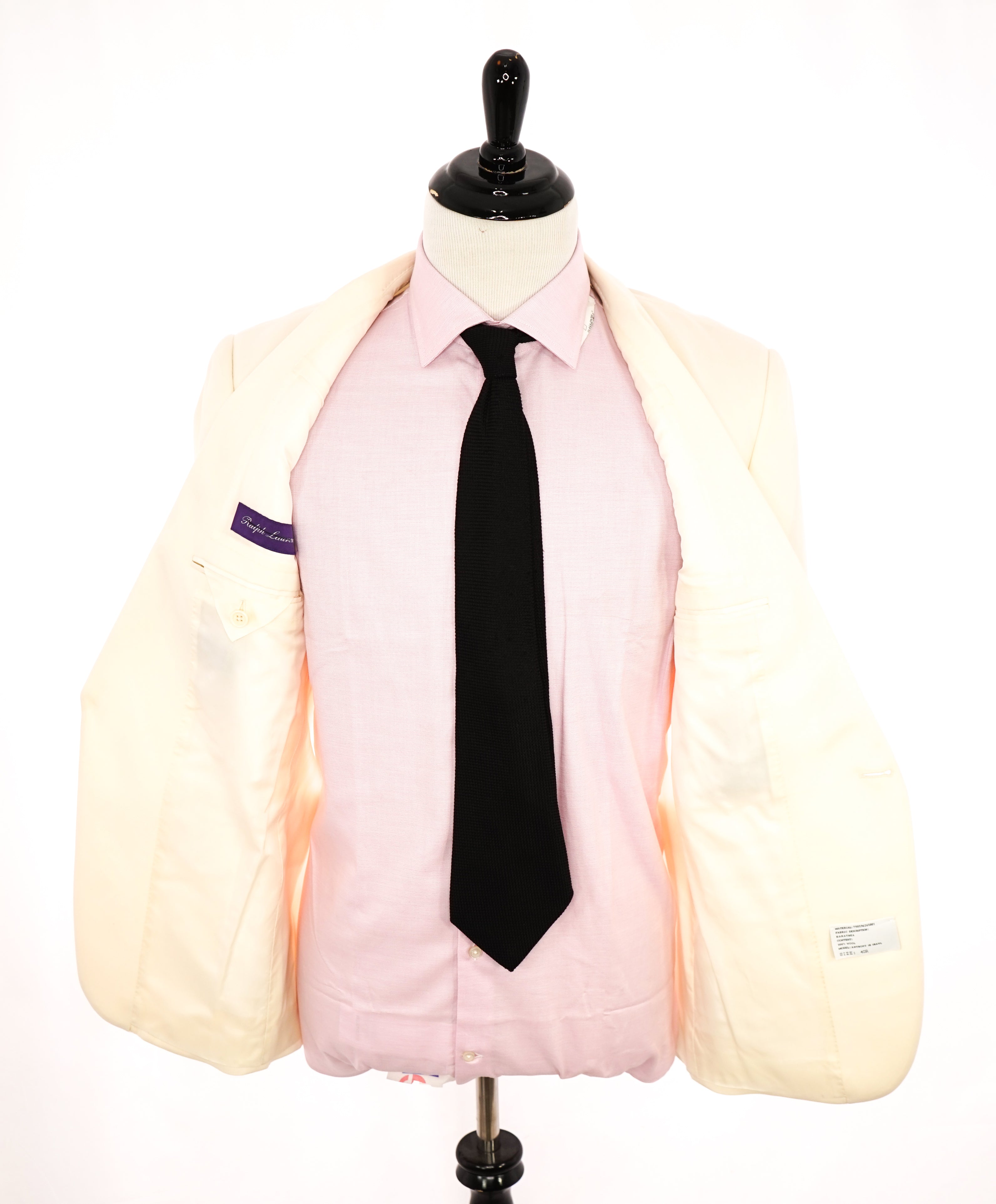 RALPH LAUREN PURPLE LABEL - Cream "BARATHEA" “Anthony 1B Shawl” Dinner Jacket - 40R