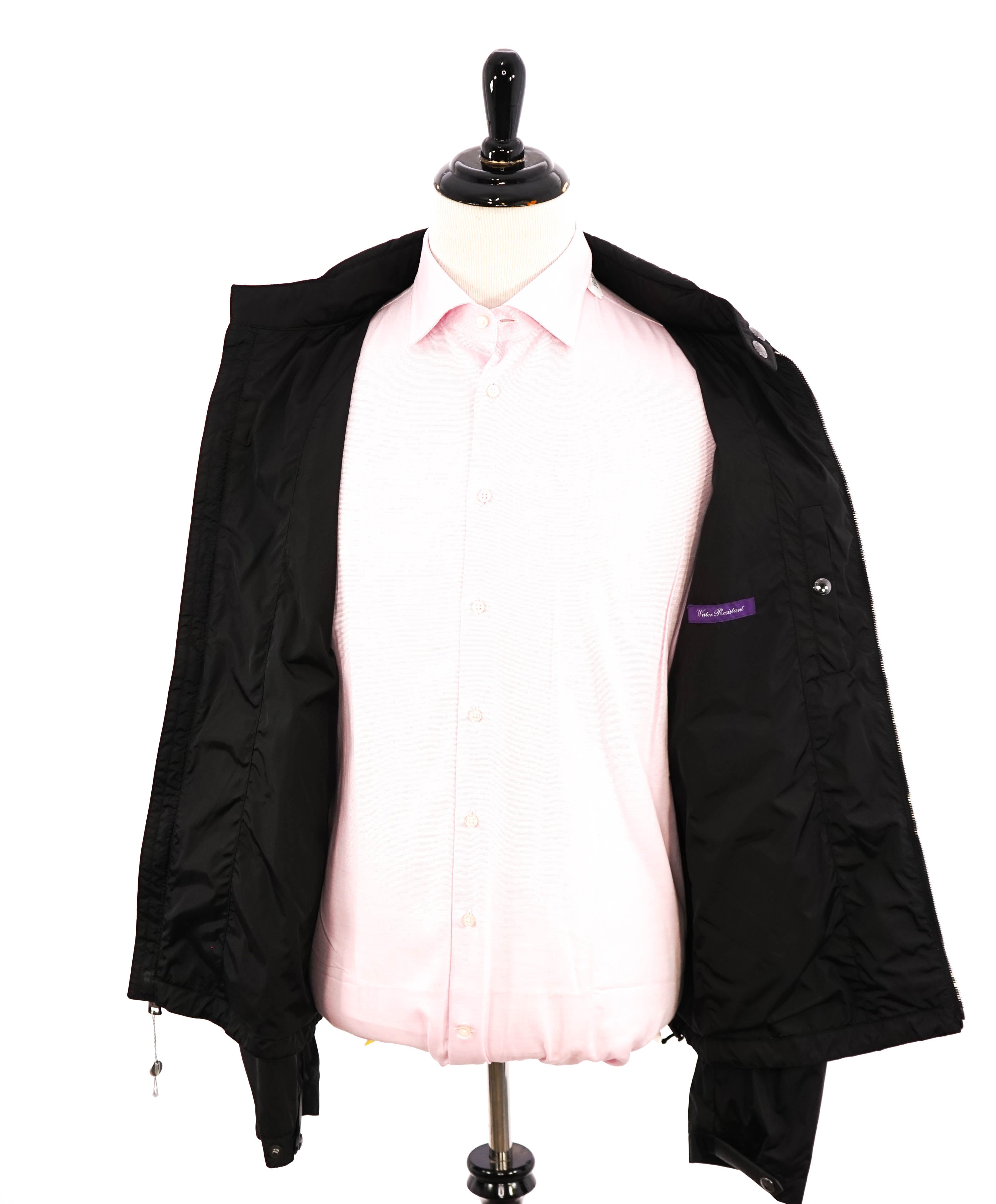 RALPH LAUREN PURPLE LABEL - Black Rain / Windbreaker Jacket W Hood - XXL