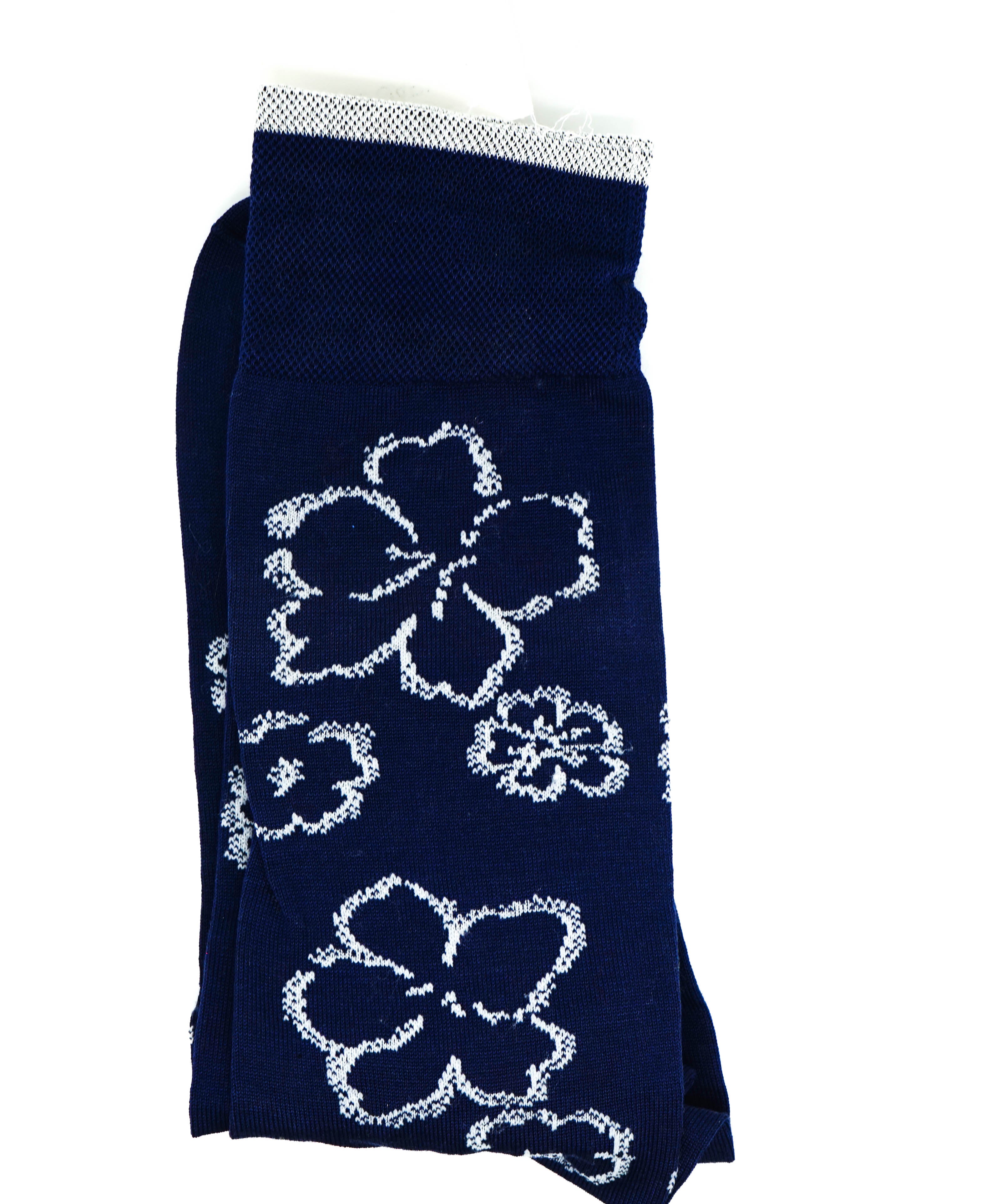 MARCOLIANI - Blue Floral MADE IN ITALY Dress Socks - N/A