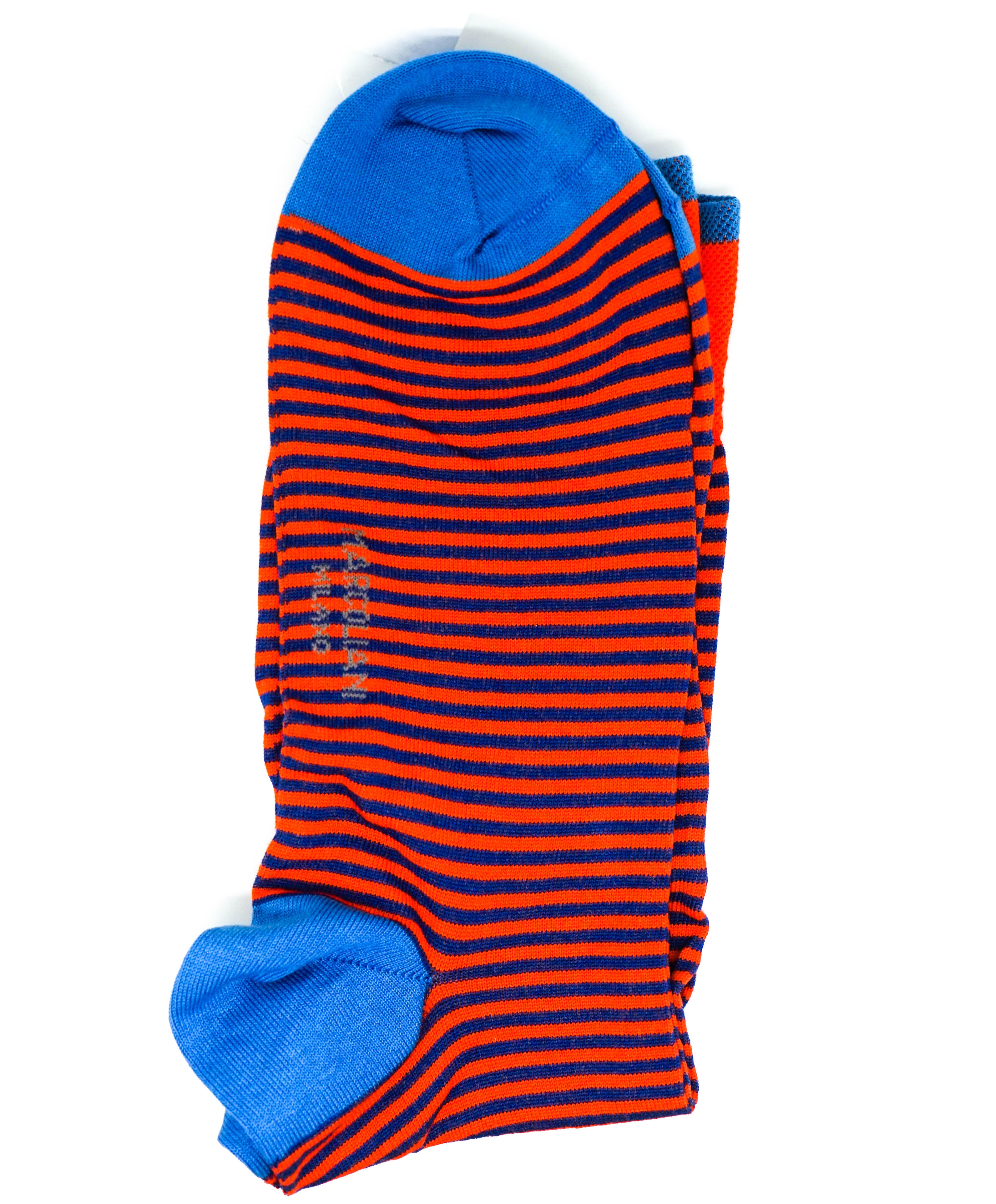 MARCOLIANI - Orange/Blue Stripe MADE IN ITALY Dress Socks - N/A