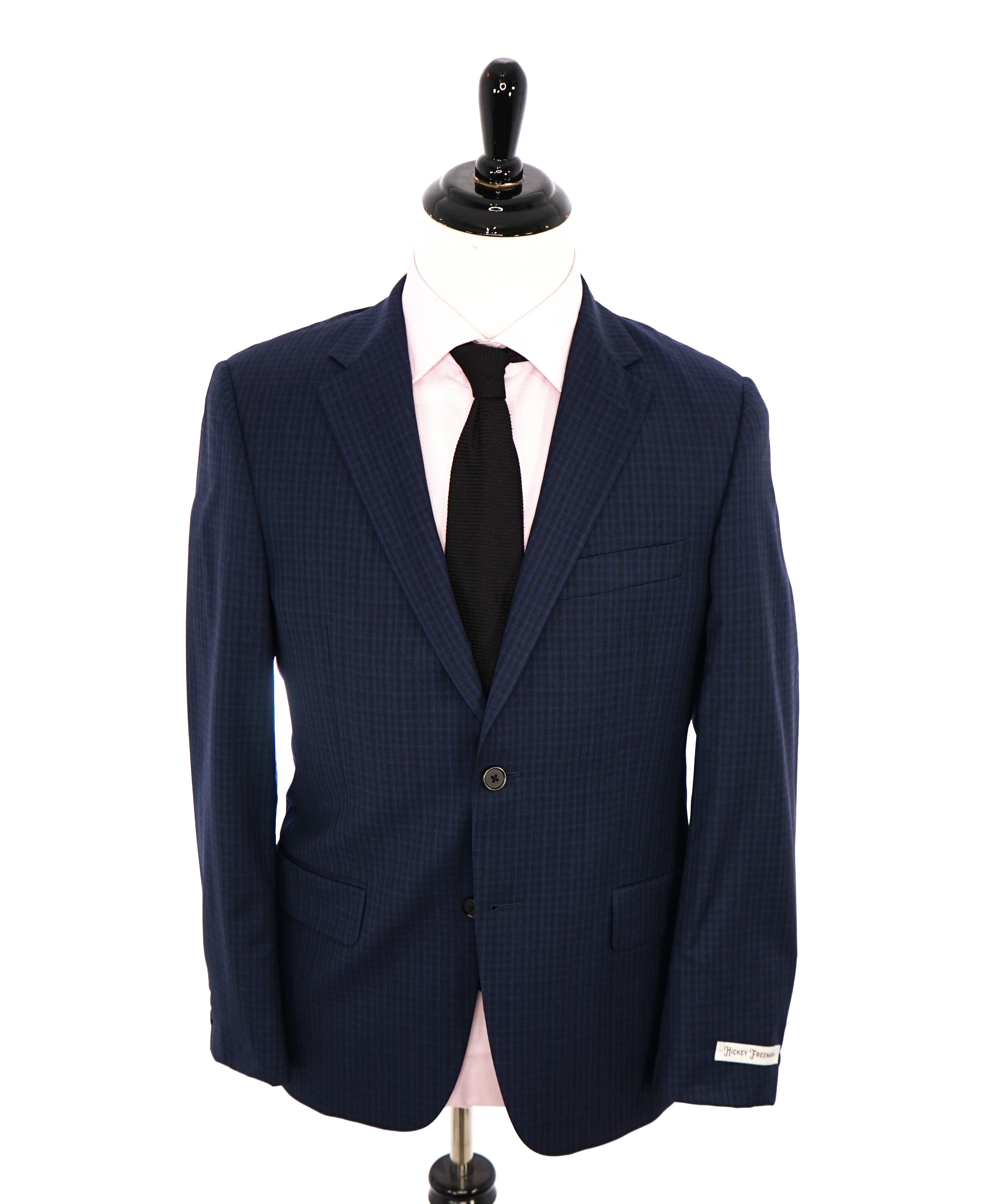 HICKEY FREEMAN - Blue Abstract Plaid Check Wool "Milburn ii" Suit USA - 38S