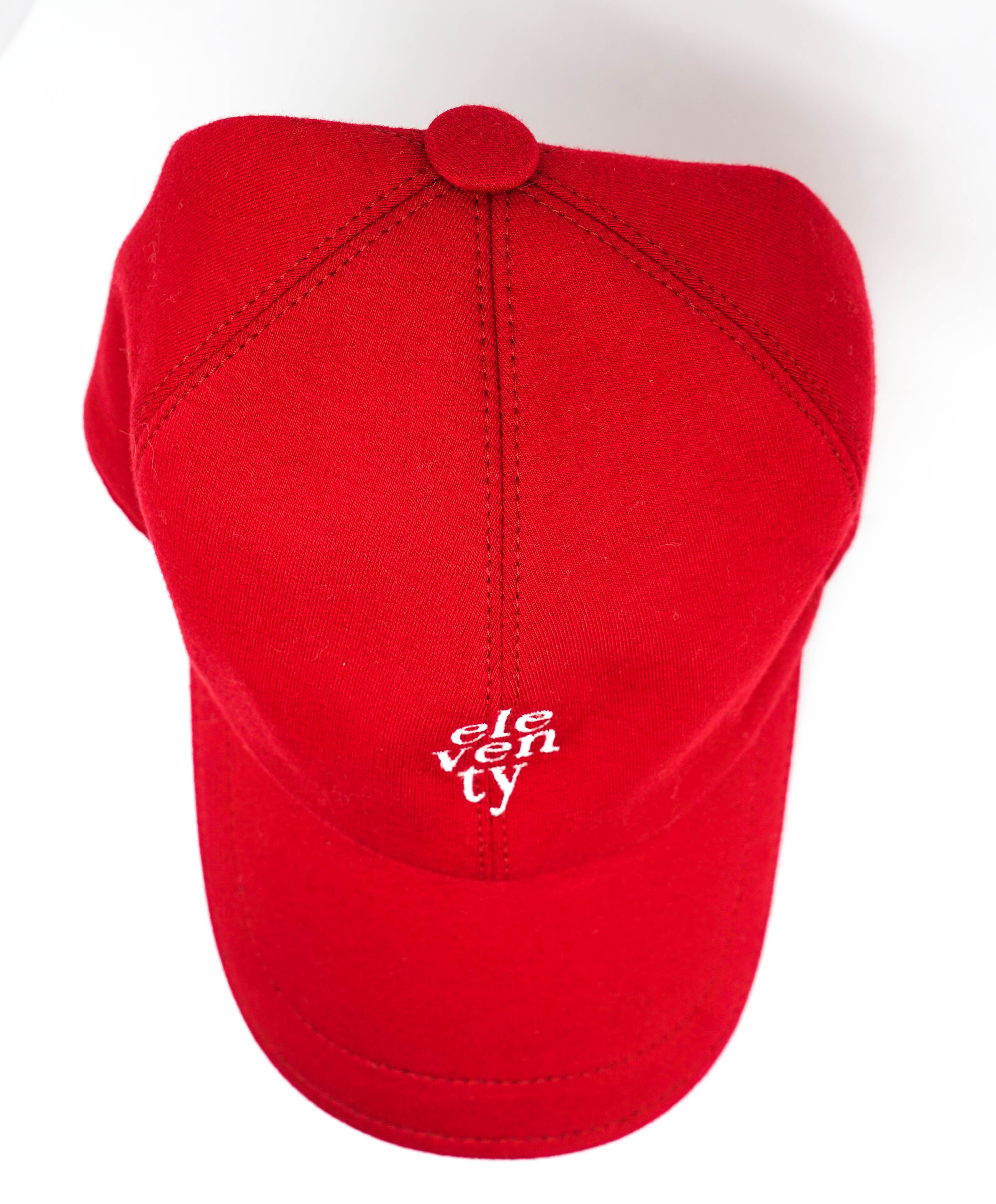 $395 ELEVENTY - Red PERFORMANCE FABRIC Logo Baseball Cap Hat - L