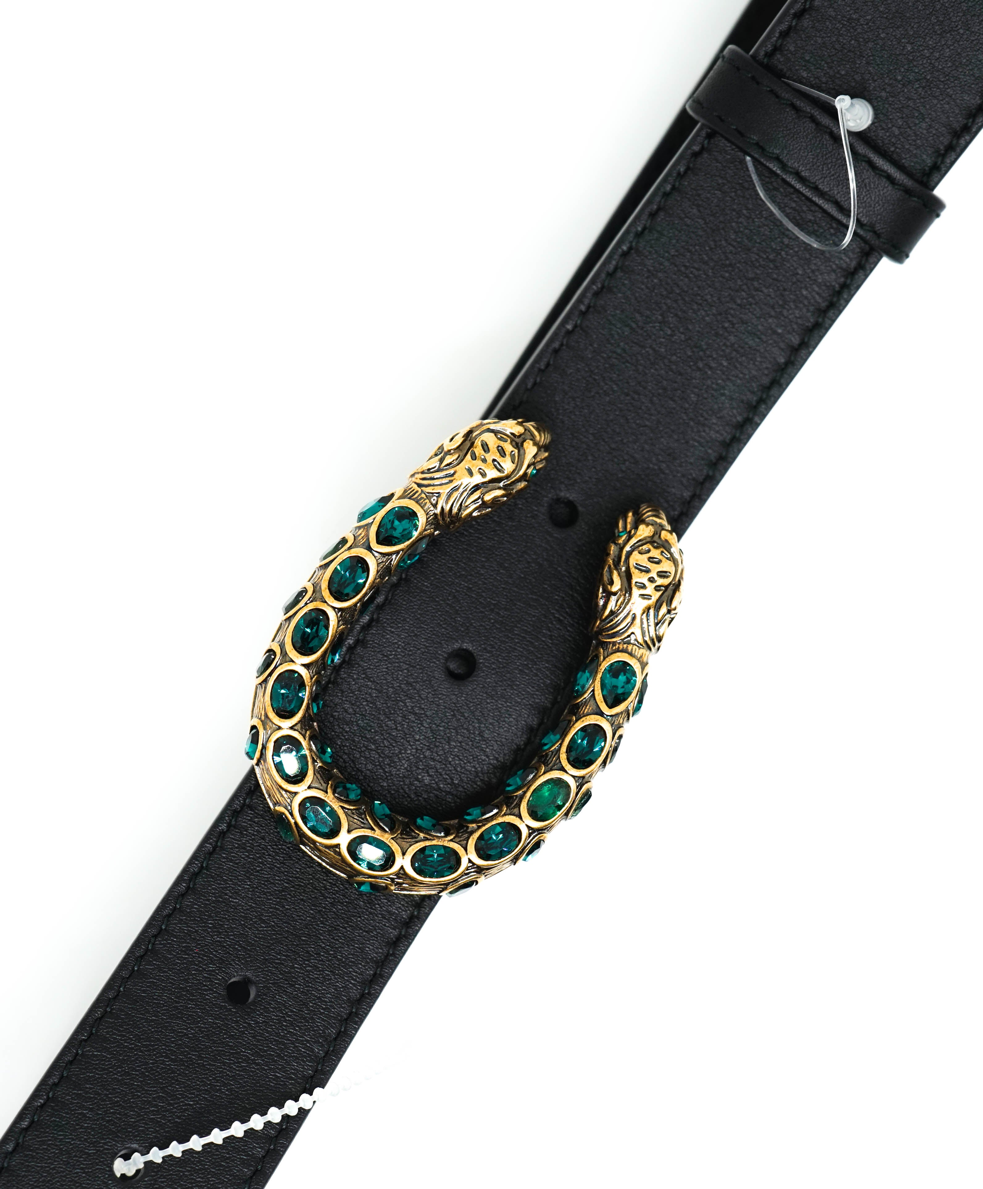 GUCCI - Green & Gold Emerald Crystal *DIONYSUS* Leather Belt - 32W (80CM)