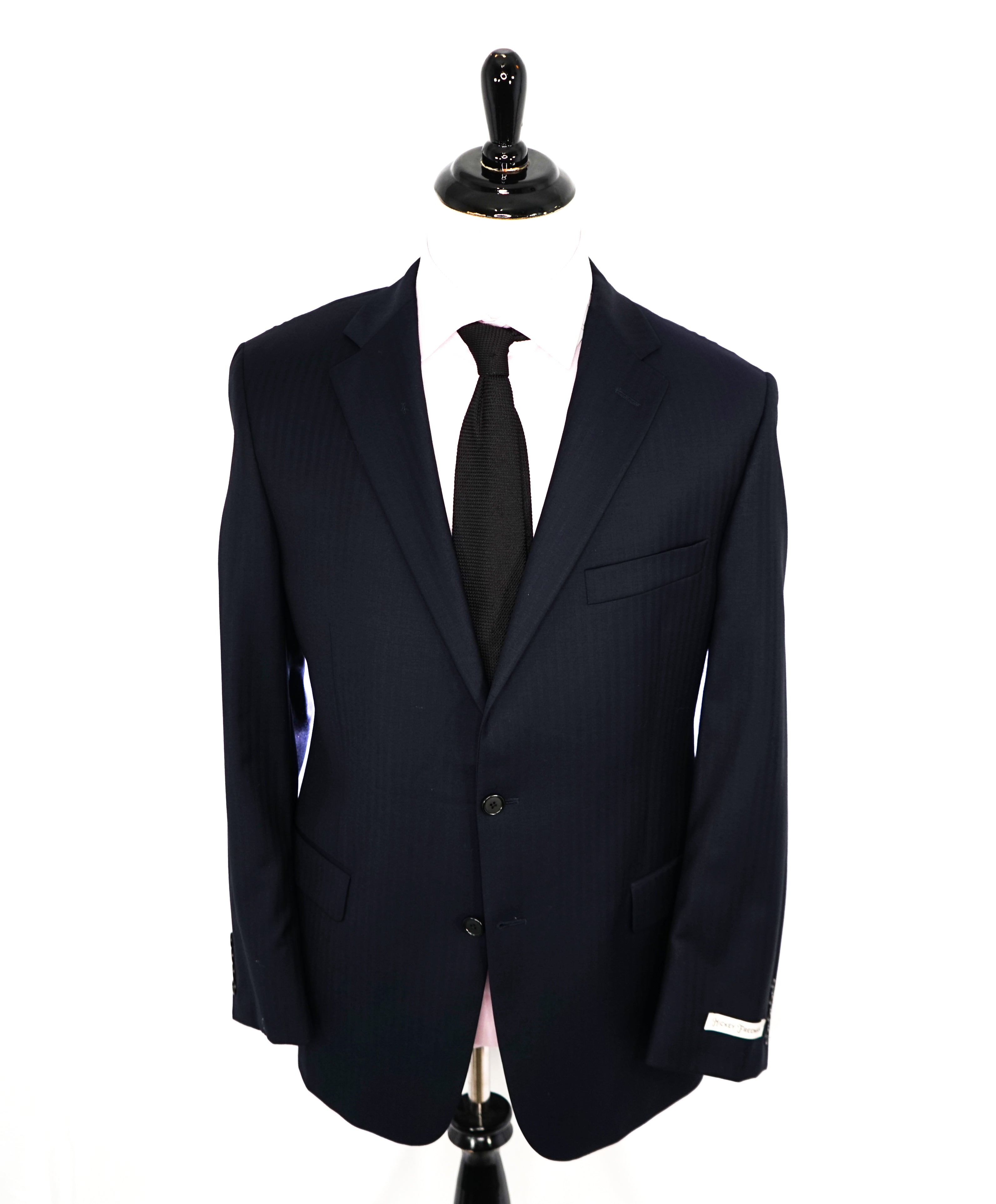 HICKEY FREEMAN - Blue Tonal HERRINGBONE Wool "Milburn ii" Suit USA - 44R