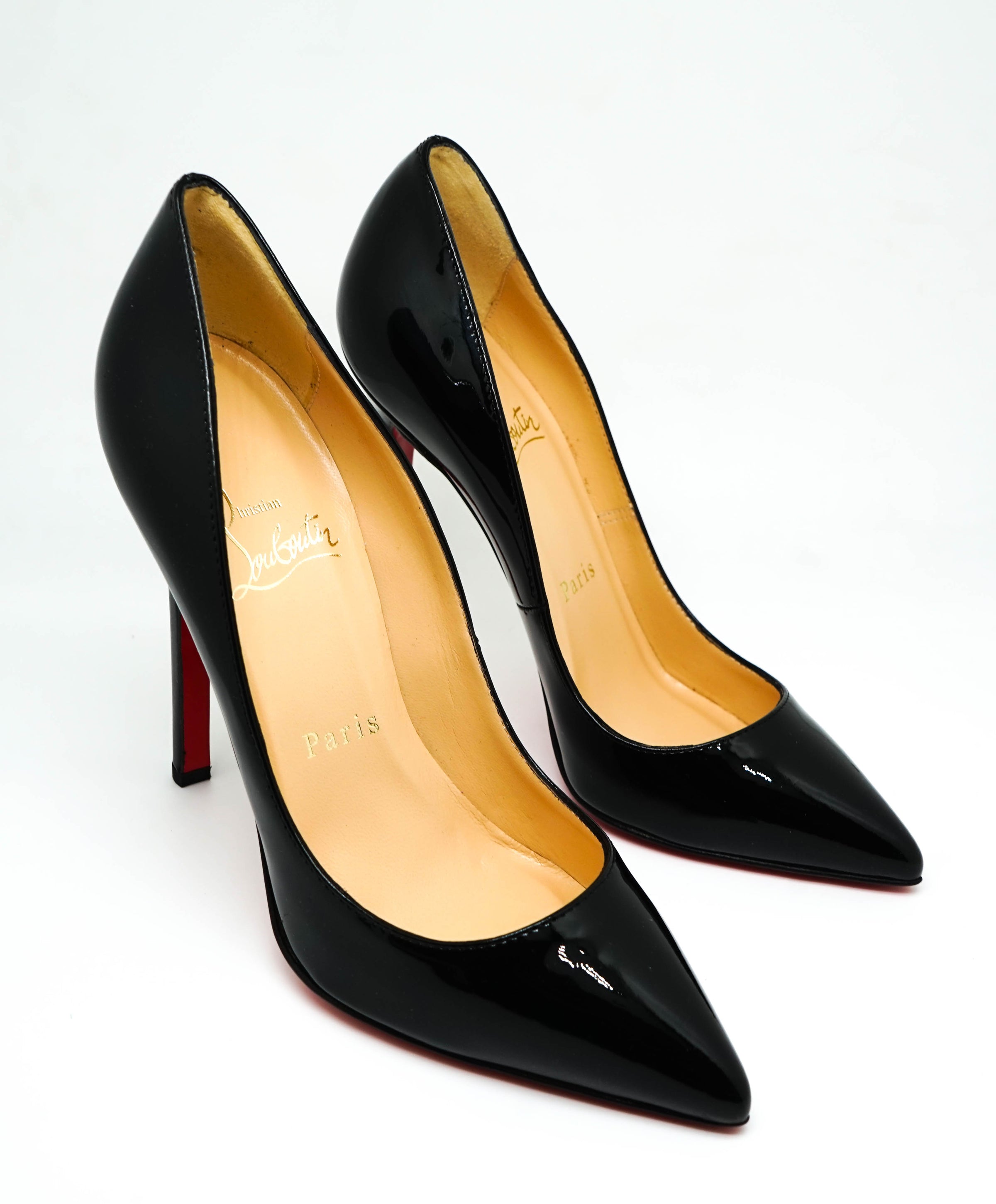 Christian Louboutin 'So Kate' 120mm stripped patent leather pumps