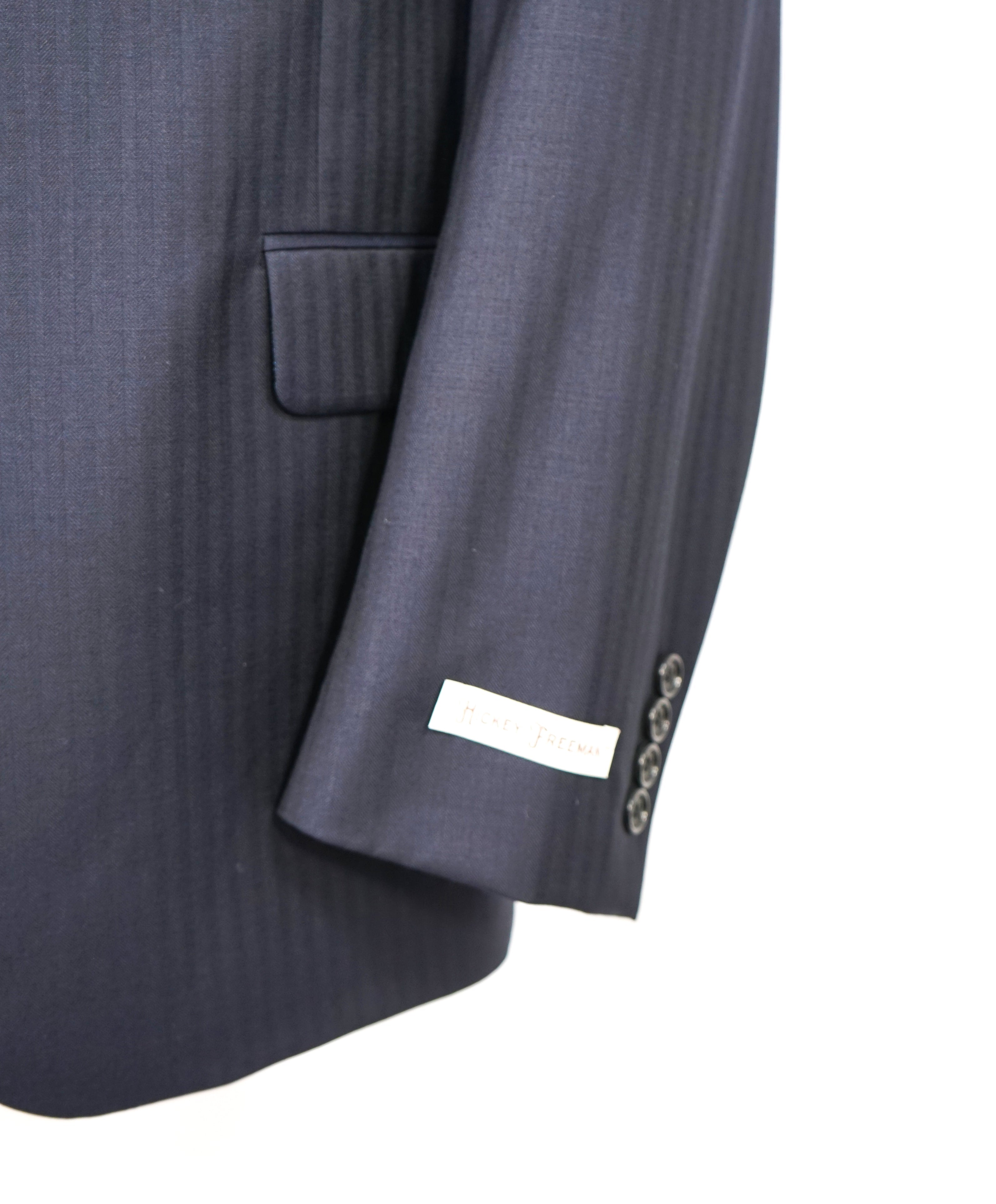 HICKEY FREEMAN - Blue Tonal HERRINGBONE Wool "Milburn ii" Suit USA - 44R