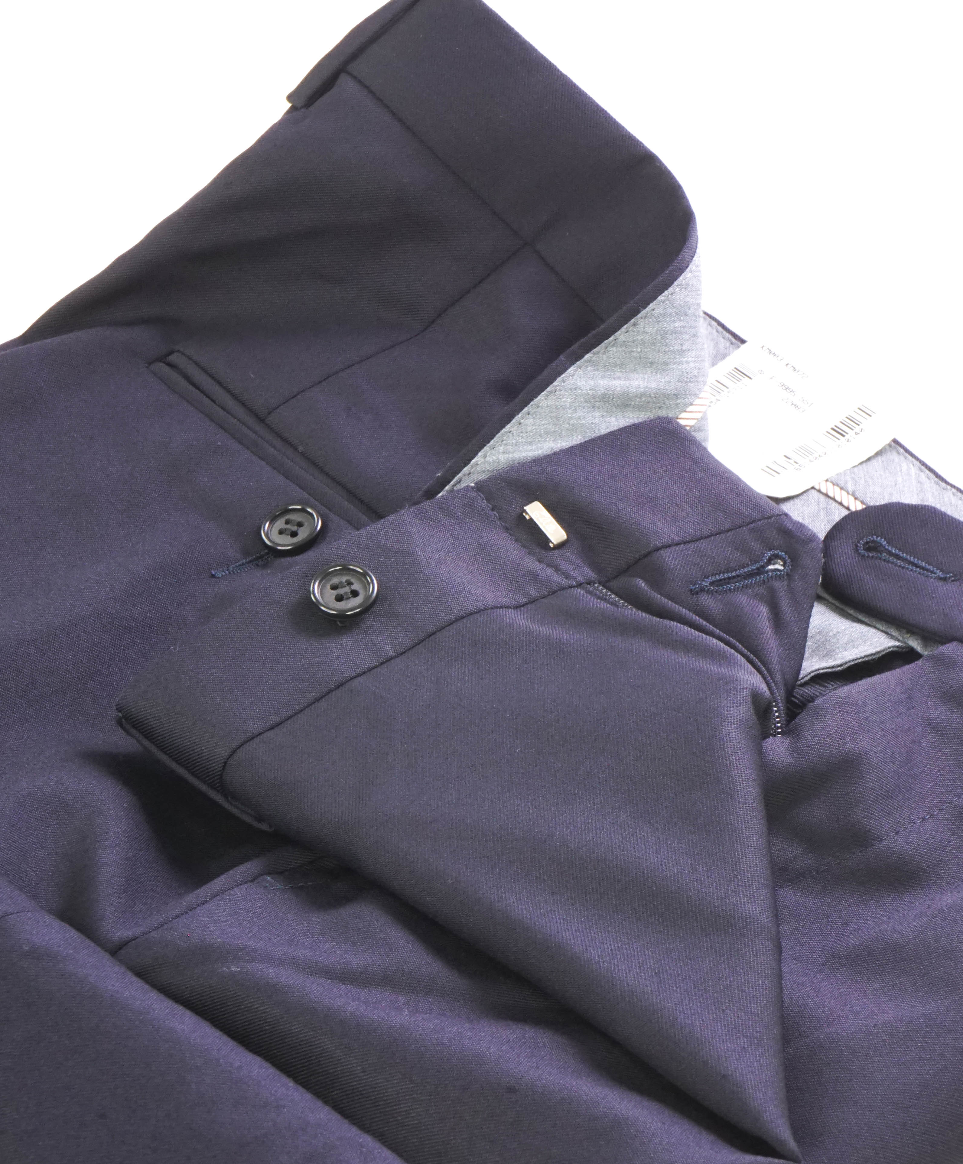 HICKEY FREEMAN - Navy *CLOSET STAPLE*  Wool Flat Front Dress Pants - 34W