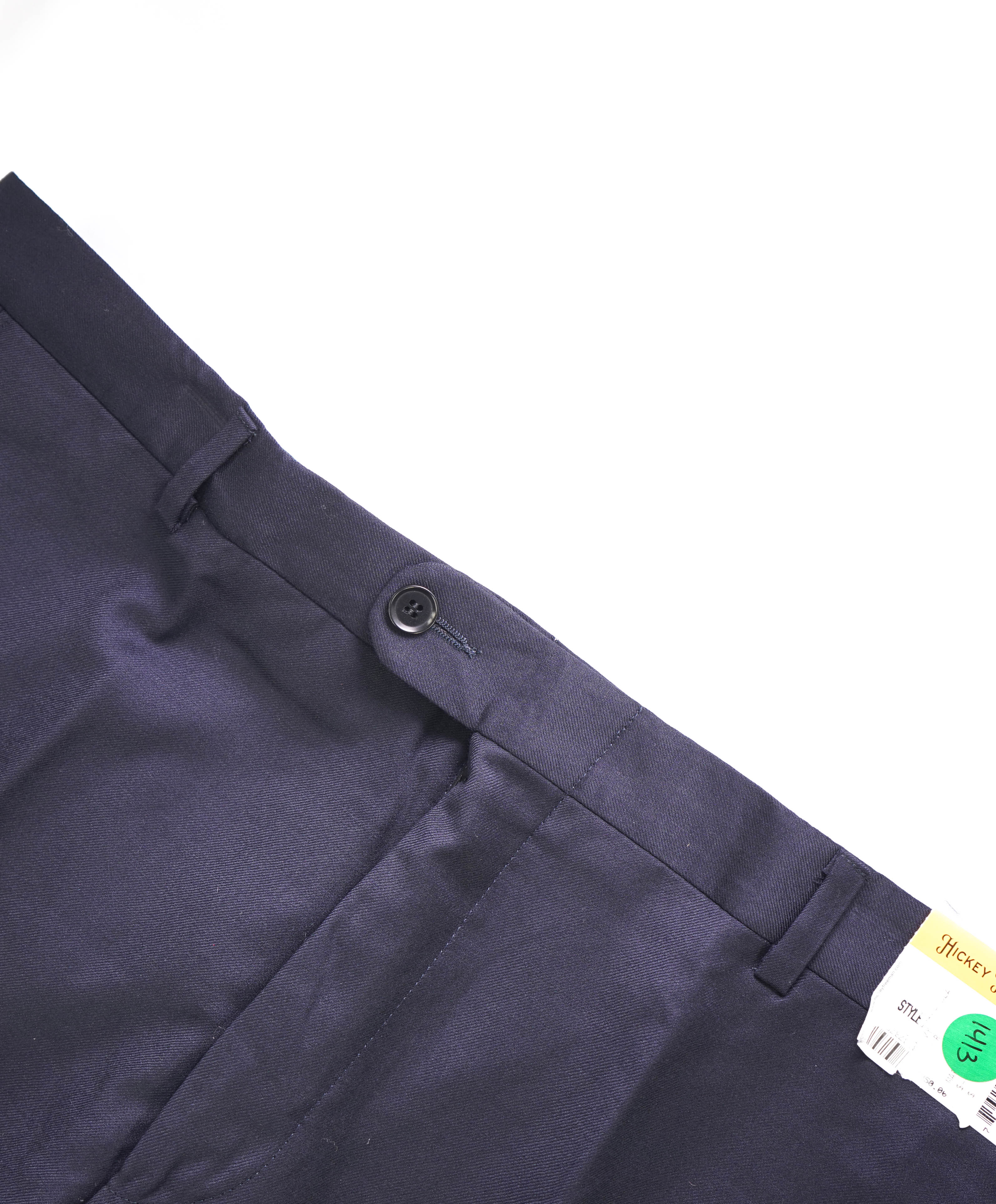 HICKEY FREEMAN -  Solid Navy *Closet Staple* Wool Flat Front Dress Pants - 36W