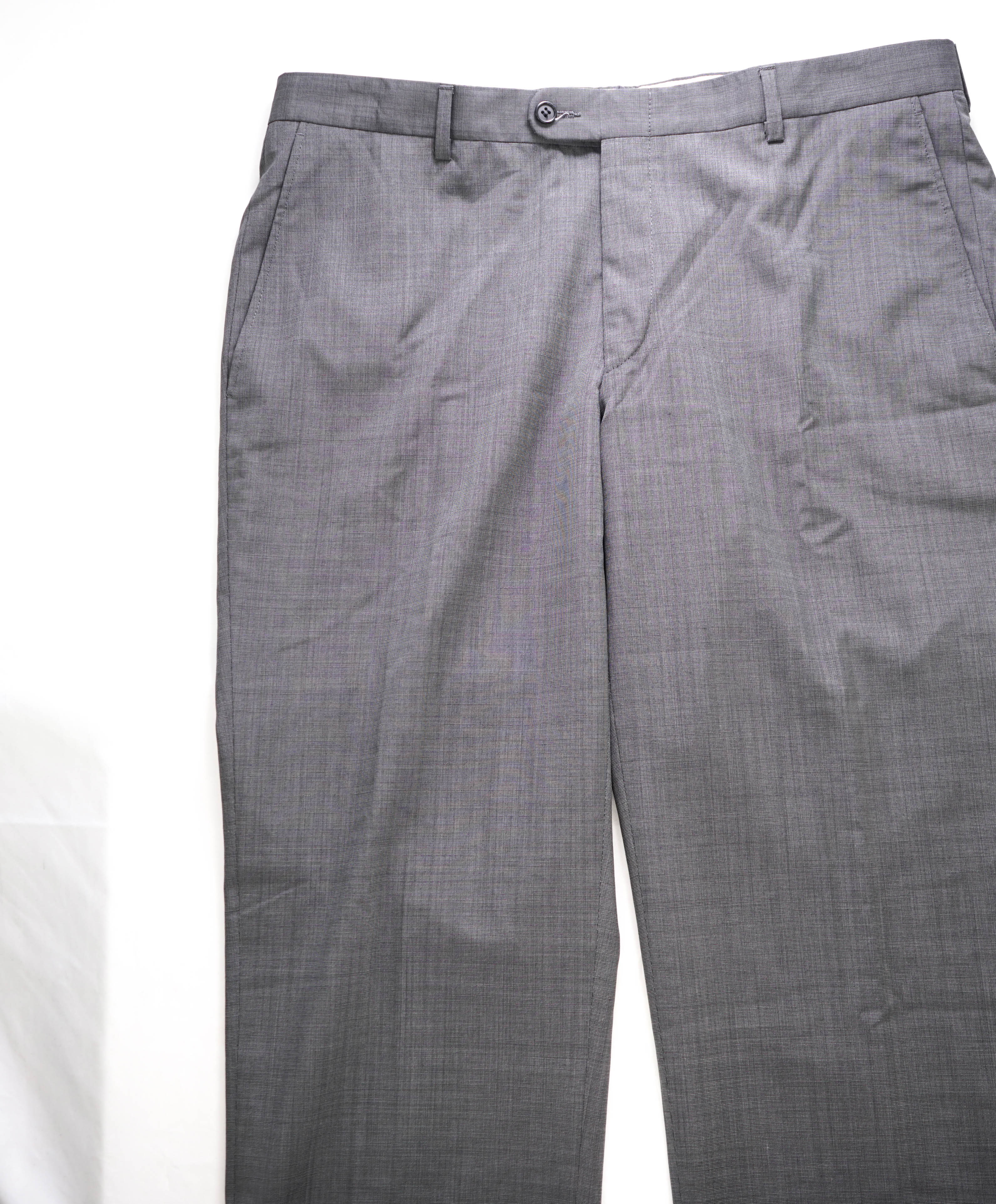 HICKEY FREEMAN - Medium Gray *CLOSET STAPLE* Wool Flat Front Dress Pants - 36W