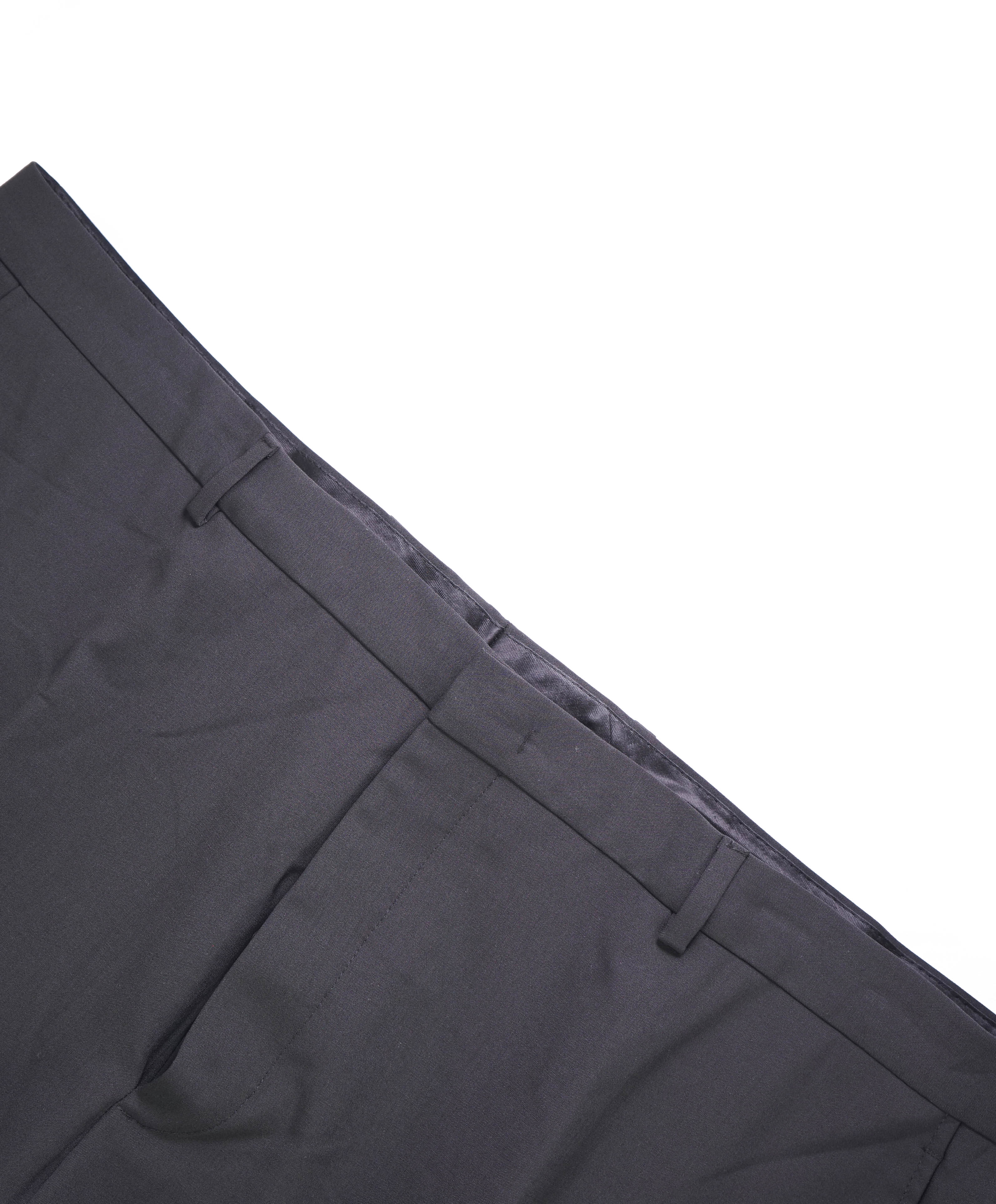 MIU MIU - Solid Black Premium Wool Blend Flat Front Dress Pants - 38W