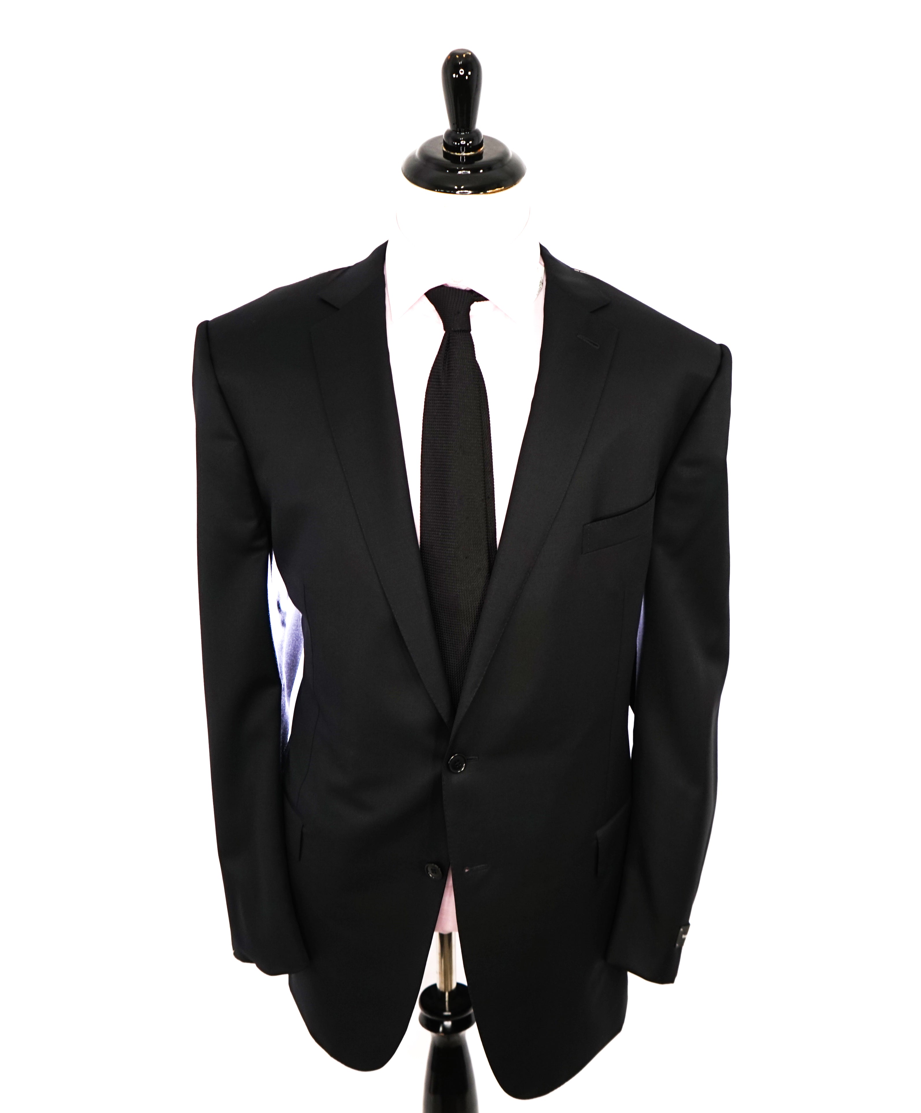 ERMENEGILDO ZEGNA - "MICRONSPHERE" Closet Staple Solid Black Suit - 54L