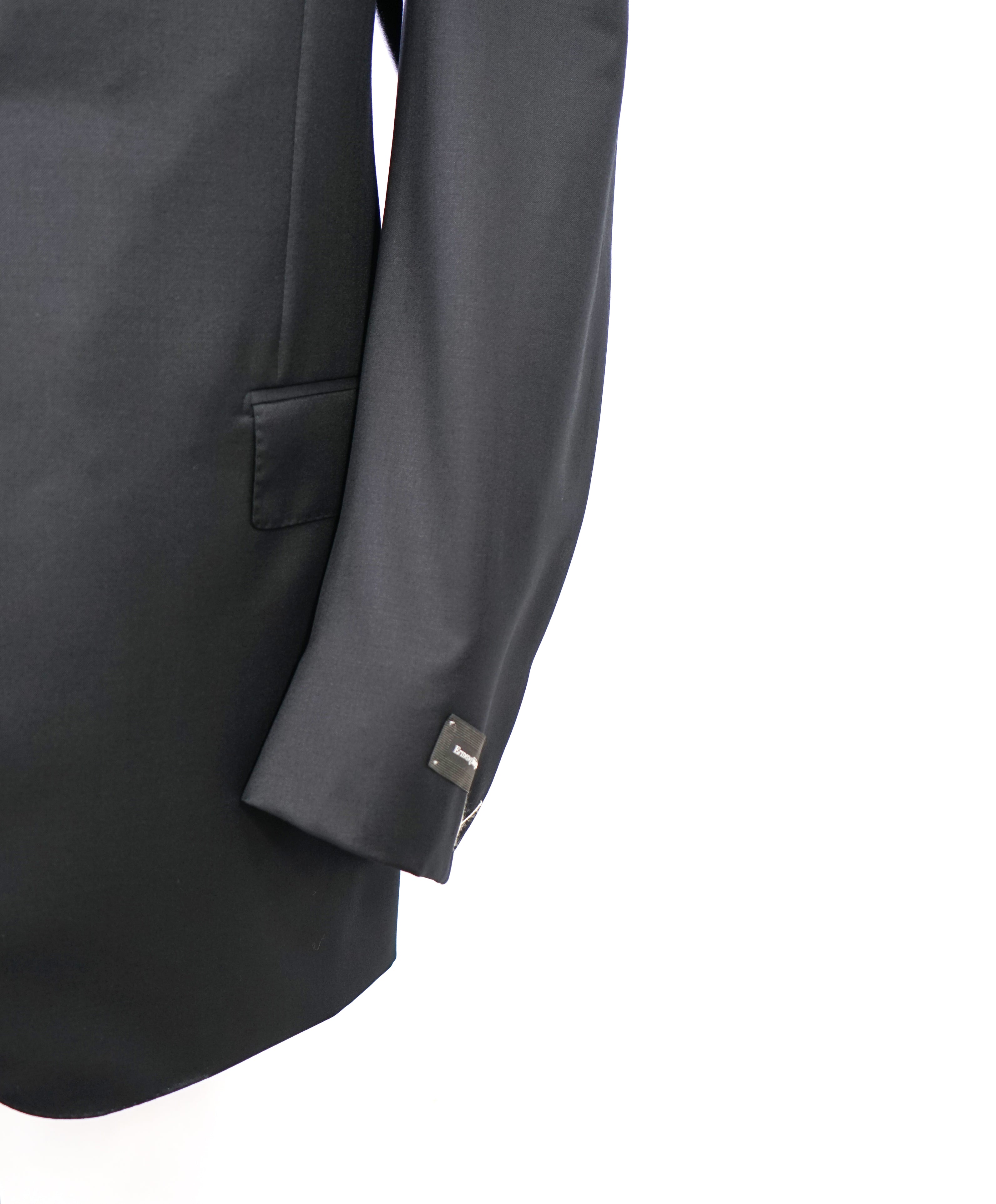 ERMENEGILDO ZEGNA - "MICRONSPHERE" Closet Staple Solid Black Suit - 54L