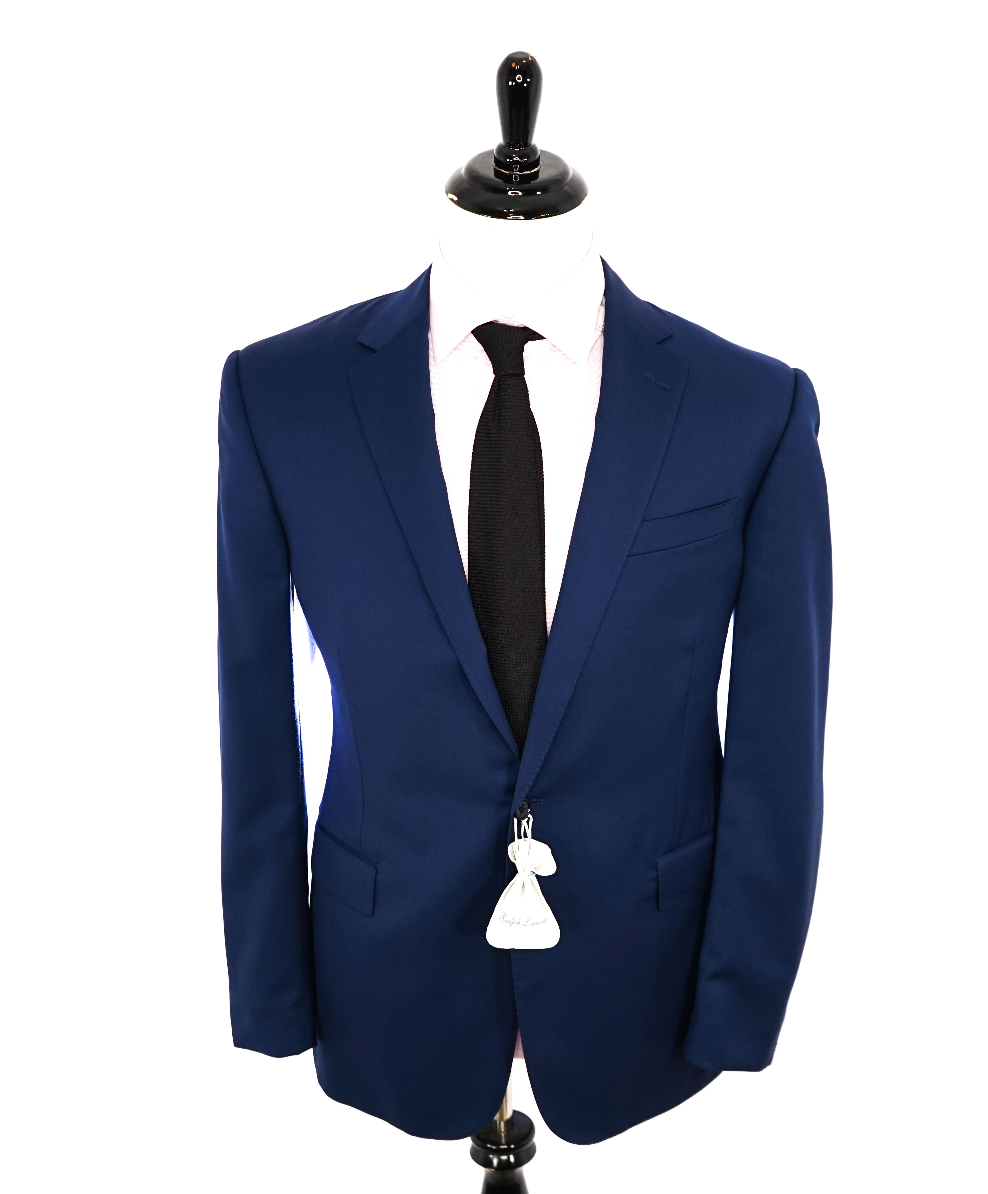 RALPH LAUREN PURPLE LABEL - Cobalt Bold Blue Solid “ANTHONY” Suit - 44R