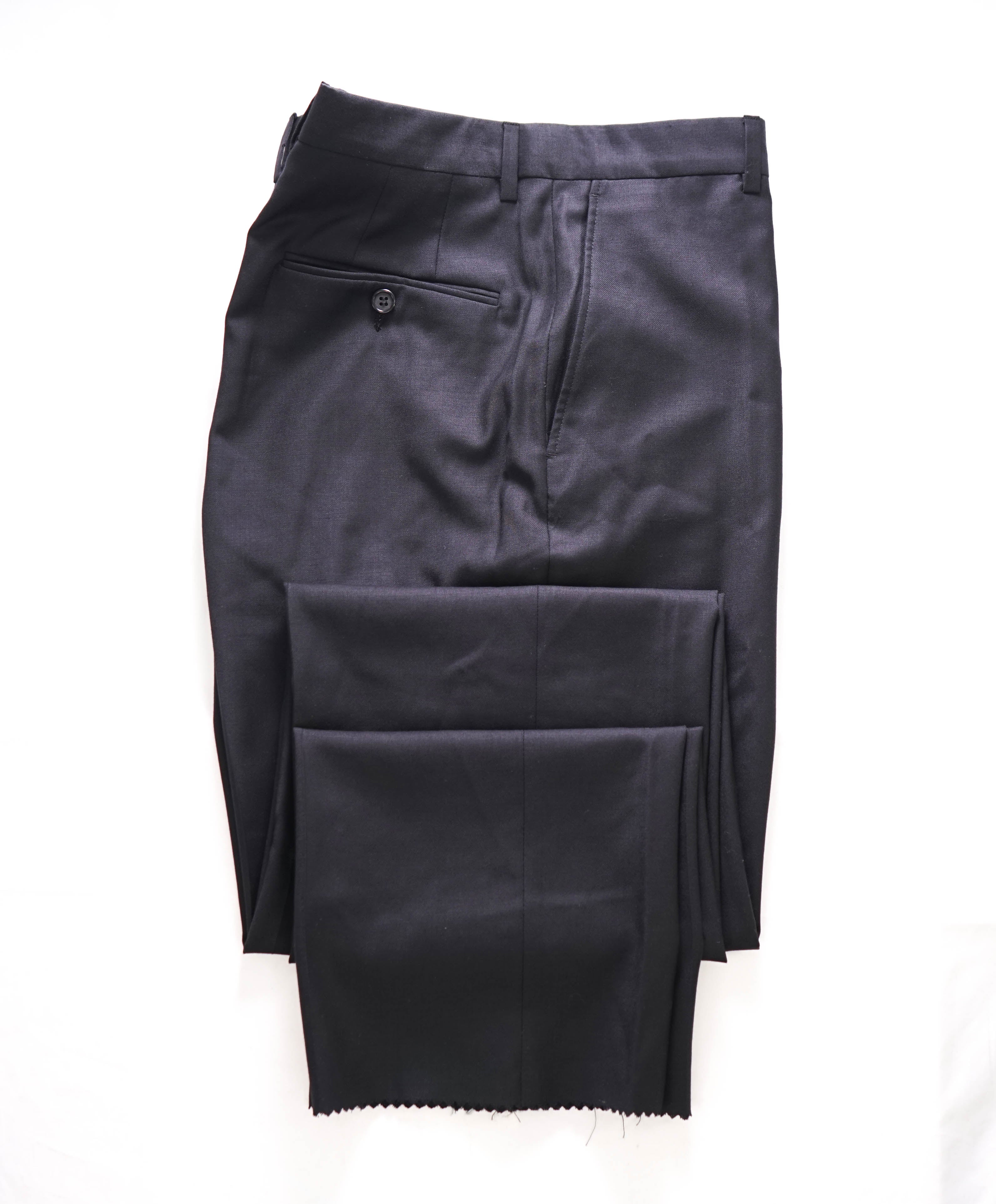 HICKEY FREEMAN - Black *CLOSET STAPLE* Wool Flat Front Dress Pants - 36W