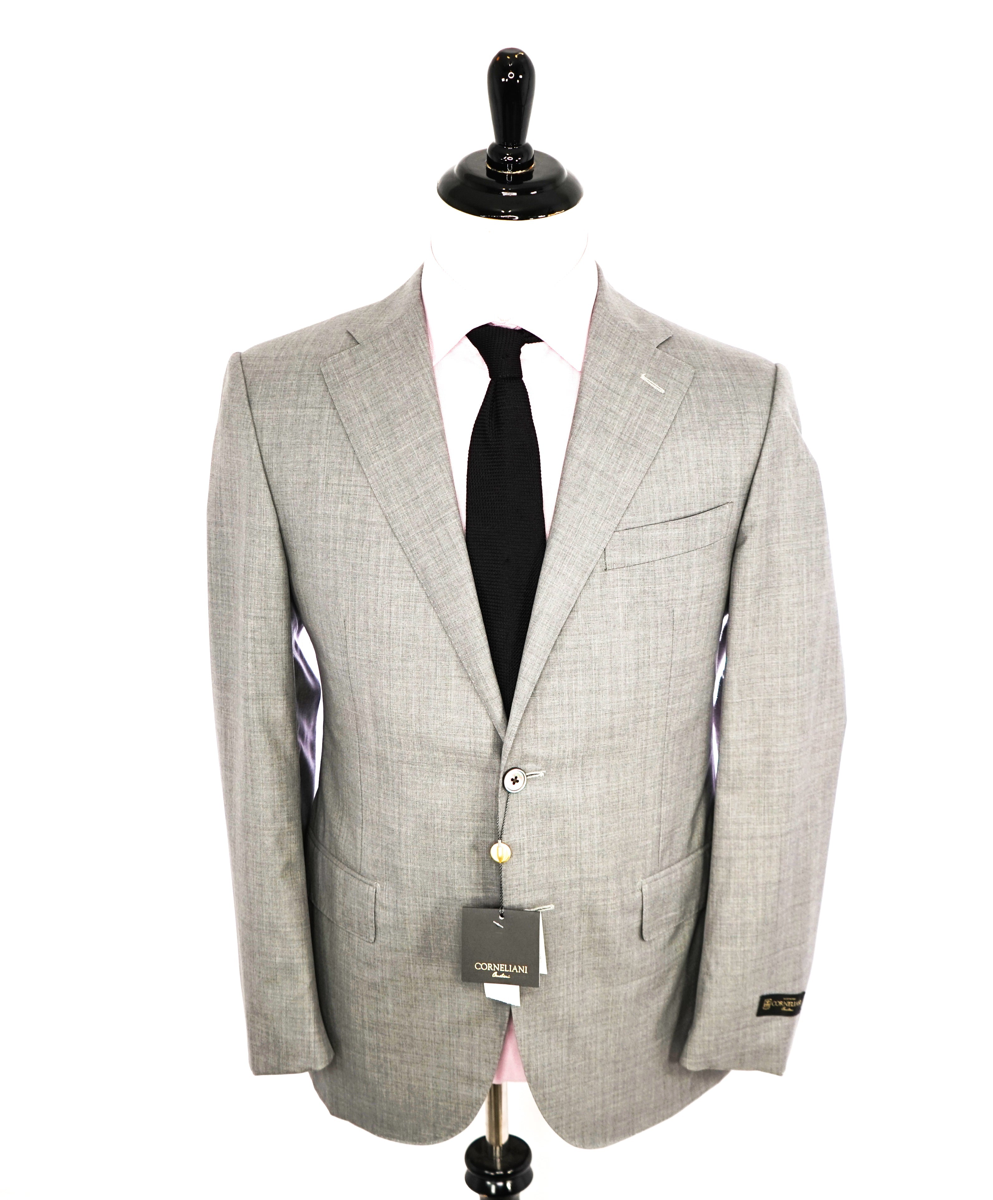 $2,395 CORNELIANI - "SUPER FINE WOOL" Light Gray 15,75 Microns Suit - 40R