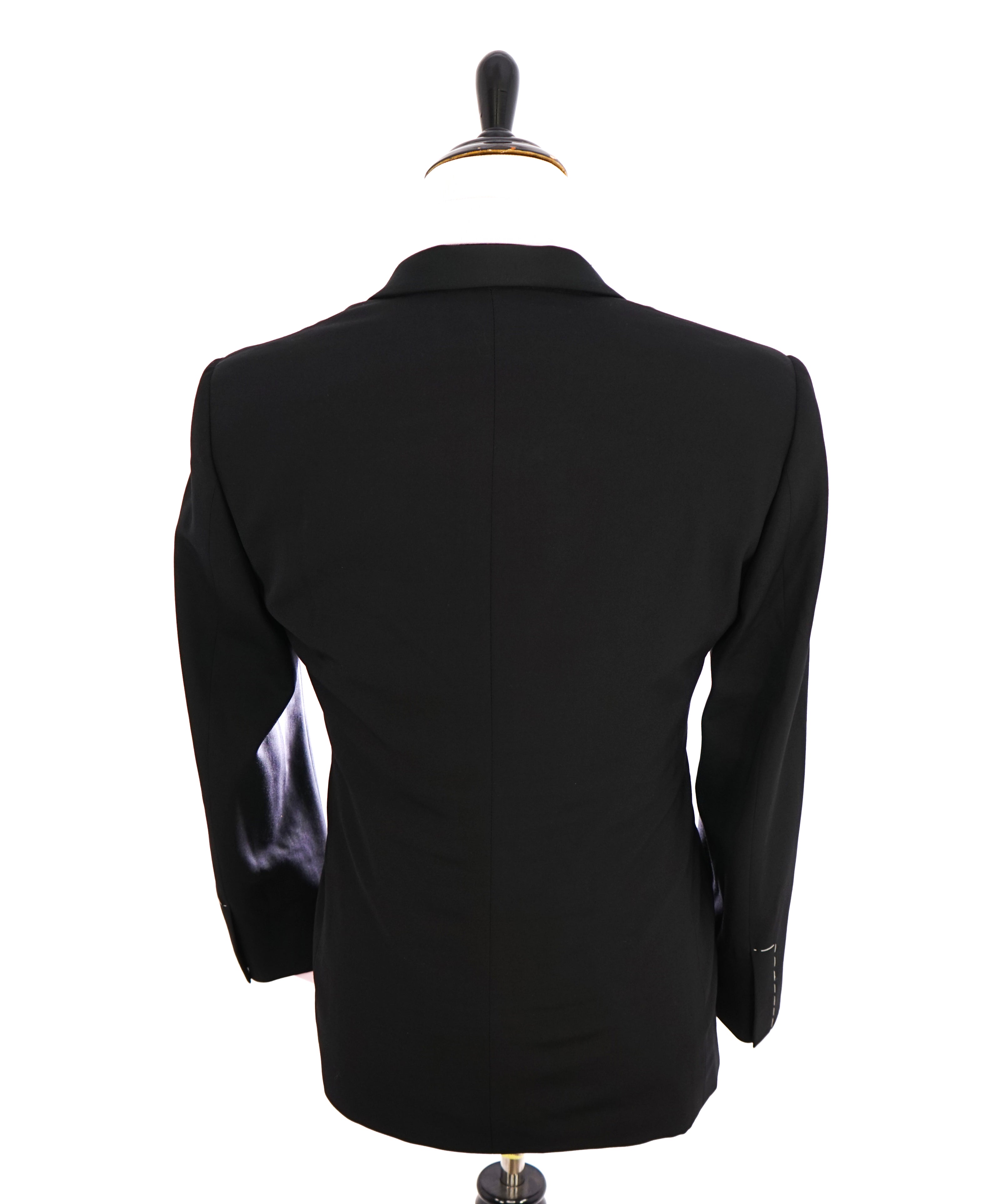 RALPH LAUREN PURPLE LABEL - *SHAWL COLLAR* Black Tuxedo Suit With Side Tabs - 40S