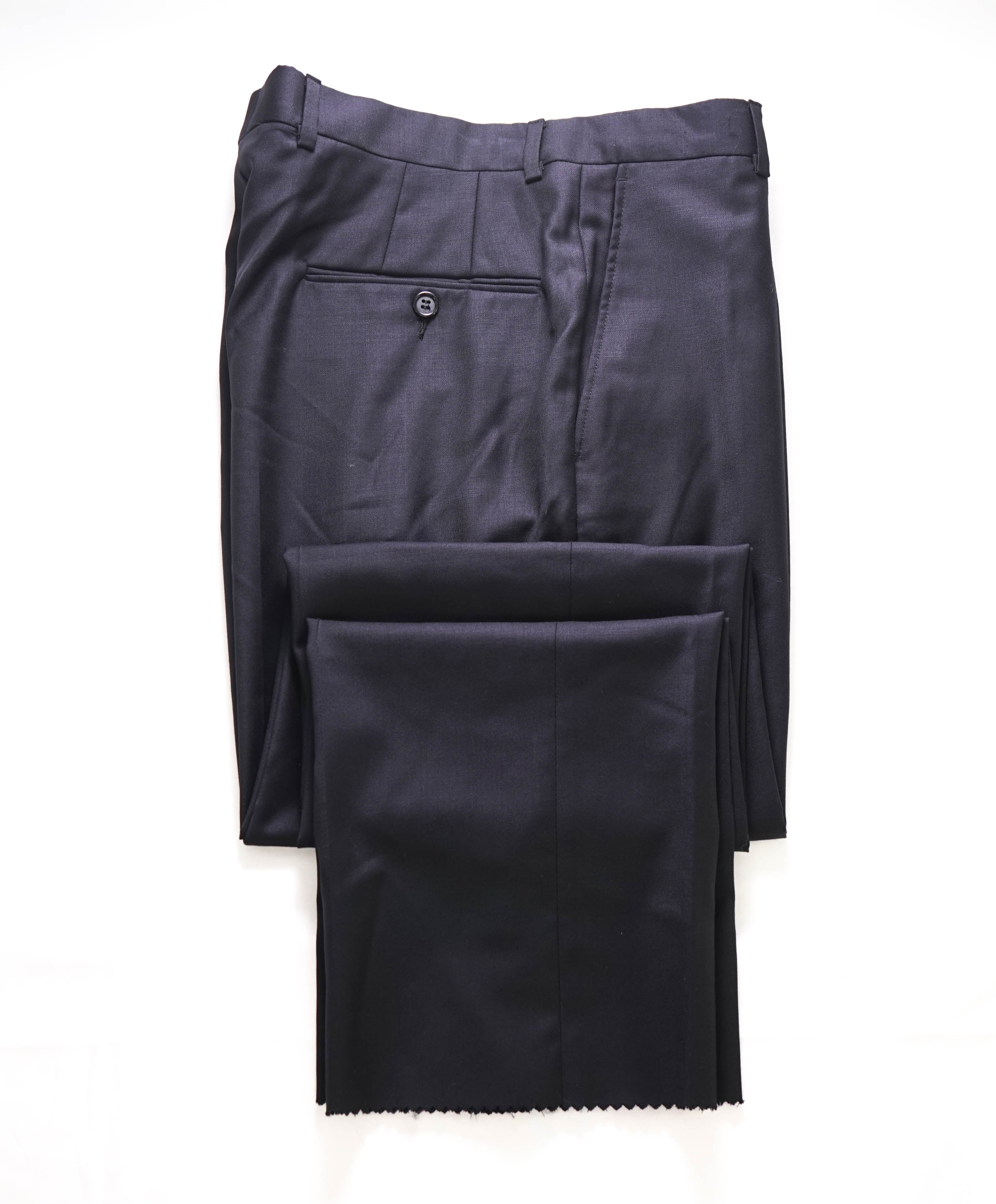 HICKEY FREEMAN - Black *CLOSET STAPLE* Wool Flat Front Dress Pants - 34W