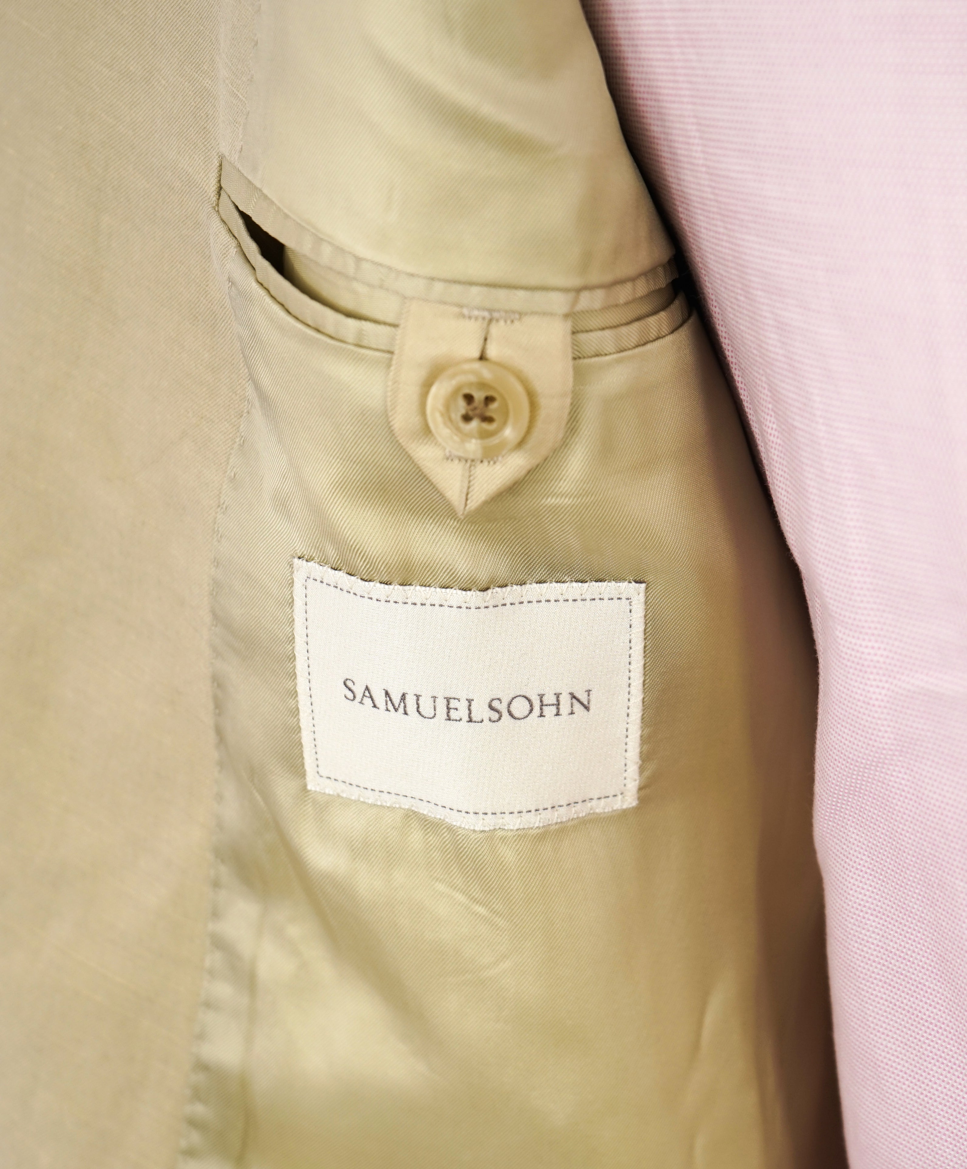 SAMUELSOHN - Camel Linen & Silk Blend Premium Grade Blazer - 42R