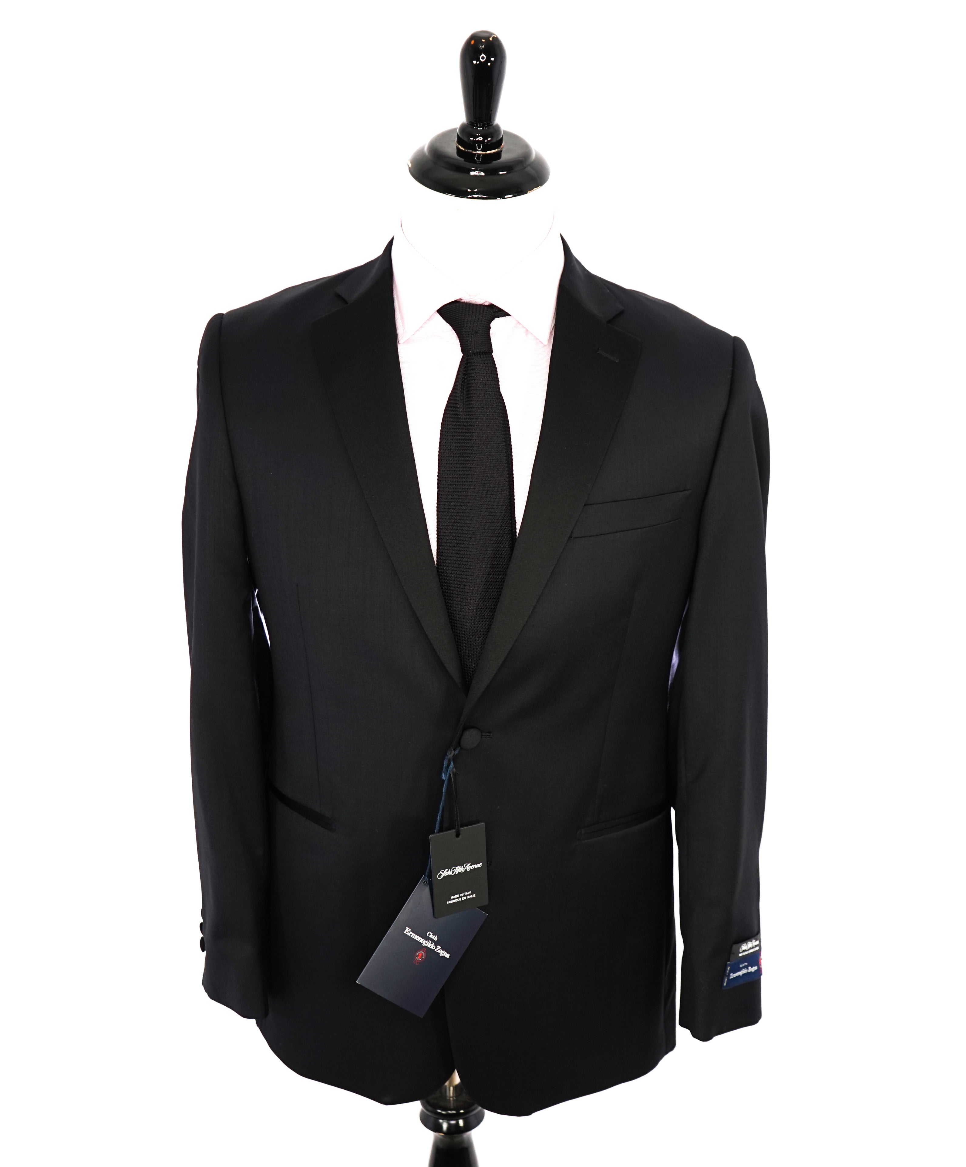 ERMENEGILDO ZEGNA - By SAKS FIFTH AVENUE "SILK" Black Tuxedo Suit - 44S