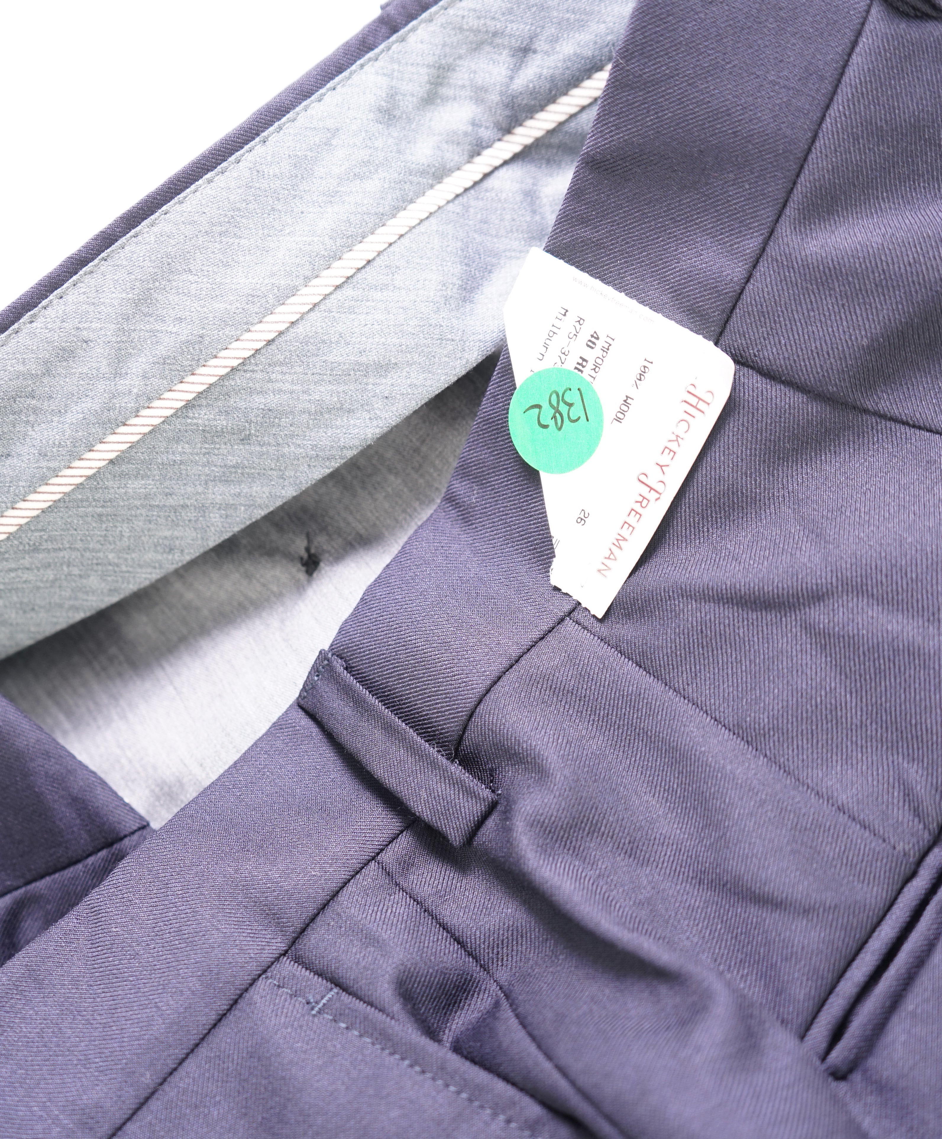 HICKEY FREEMAN - Navy *CLOSET STAPLE* Wool Flat Front Dress Pants - 34W