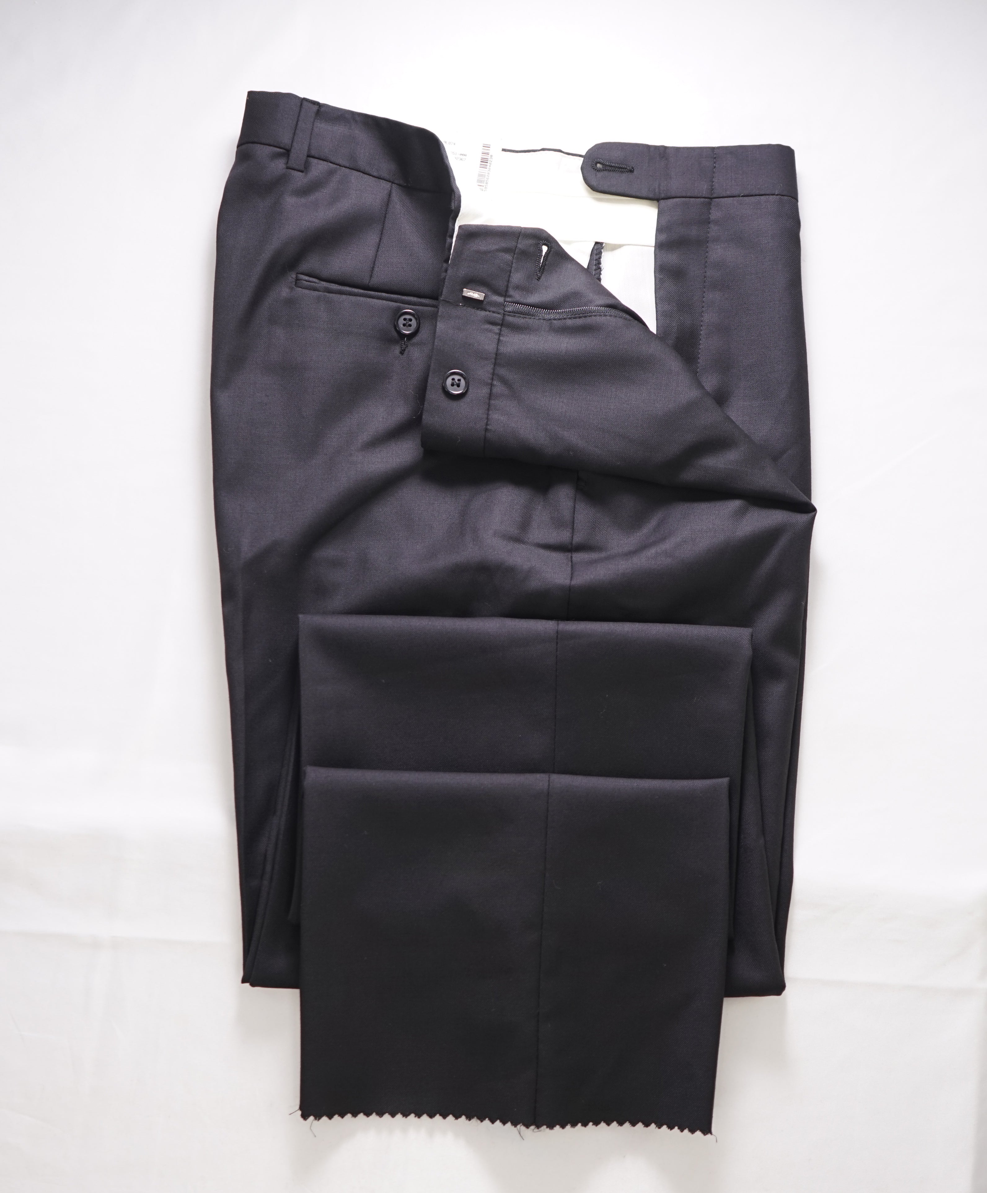 HICKEY FREEMAN - Black *CLOSET STAPLE*  Wool Flat Front Dress Pants - 32W