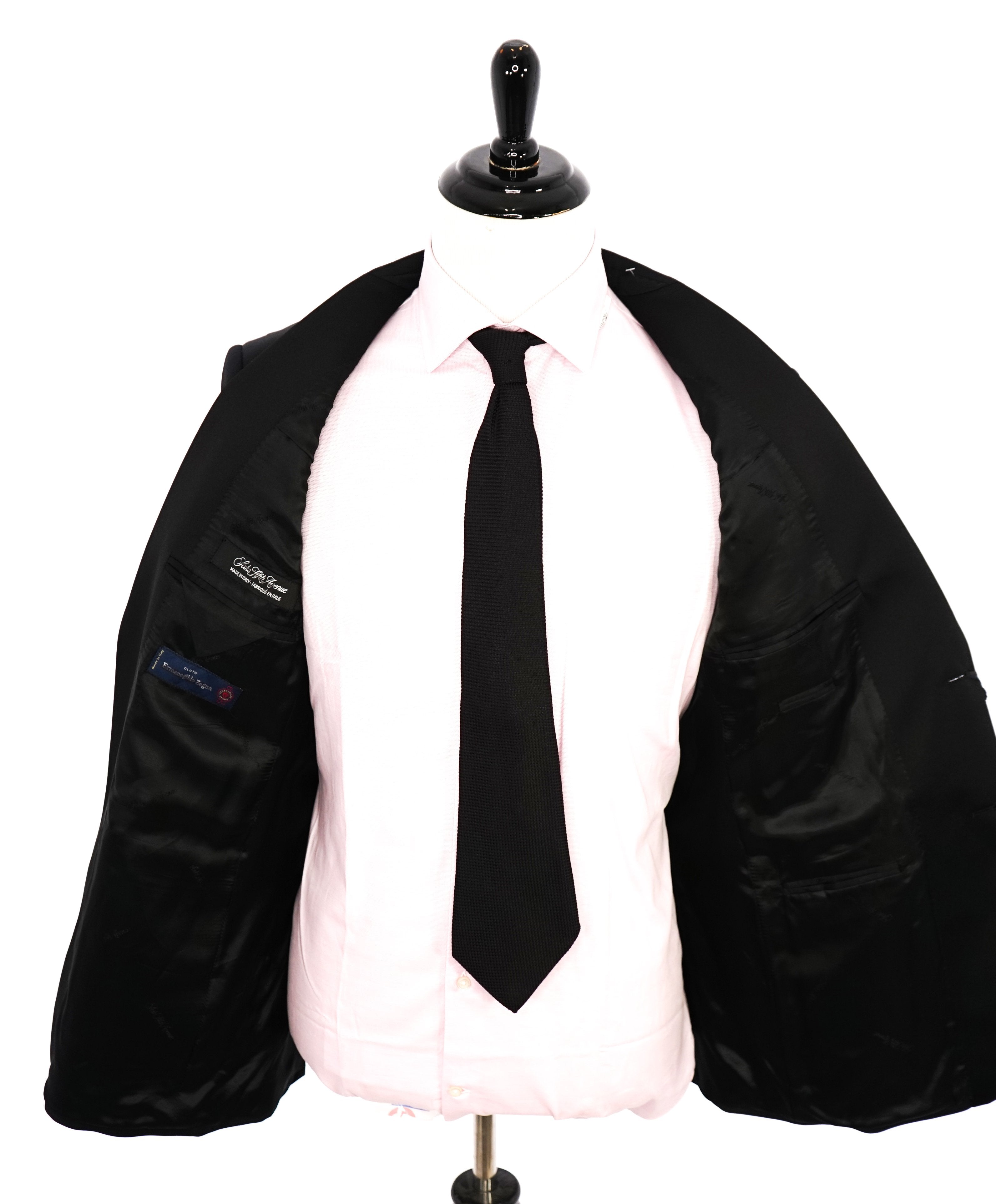 ERMENEGILDO ZEGNA - By SAKS FIFTH AVENUE "SILK" Classic Black Tuxedo Suit - 40L