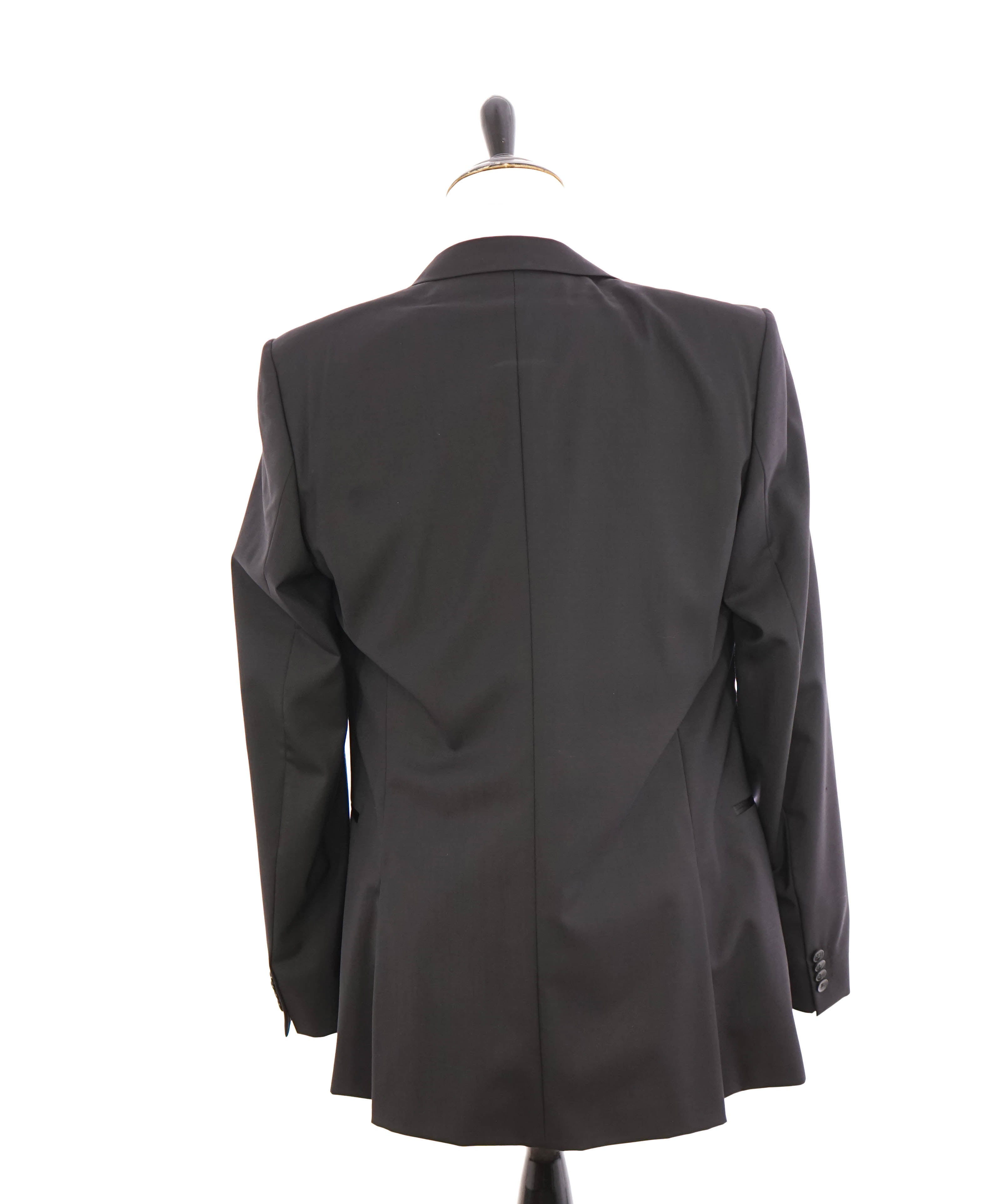 HUGO BOSS - Notch Lapel Solid Black 2-Button RED PIPPING Tuxedo Suit - 42L