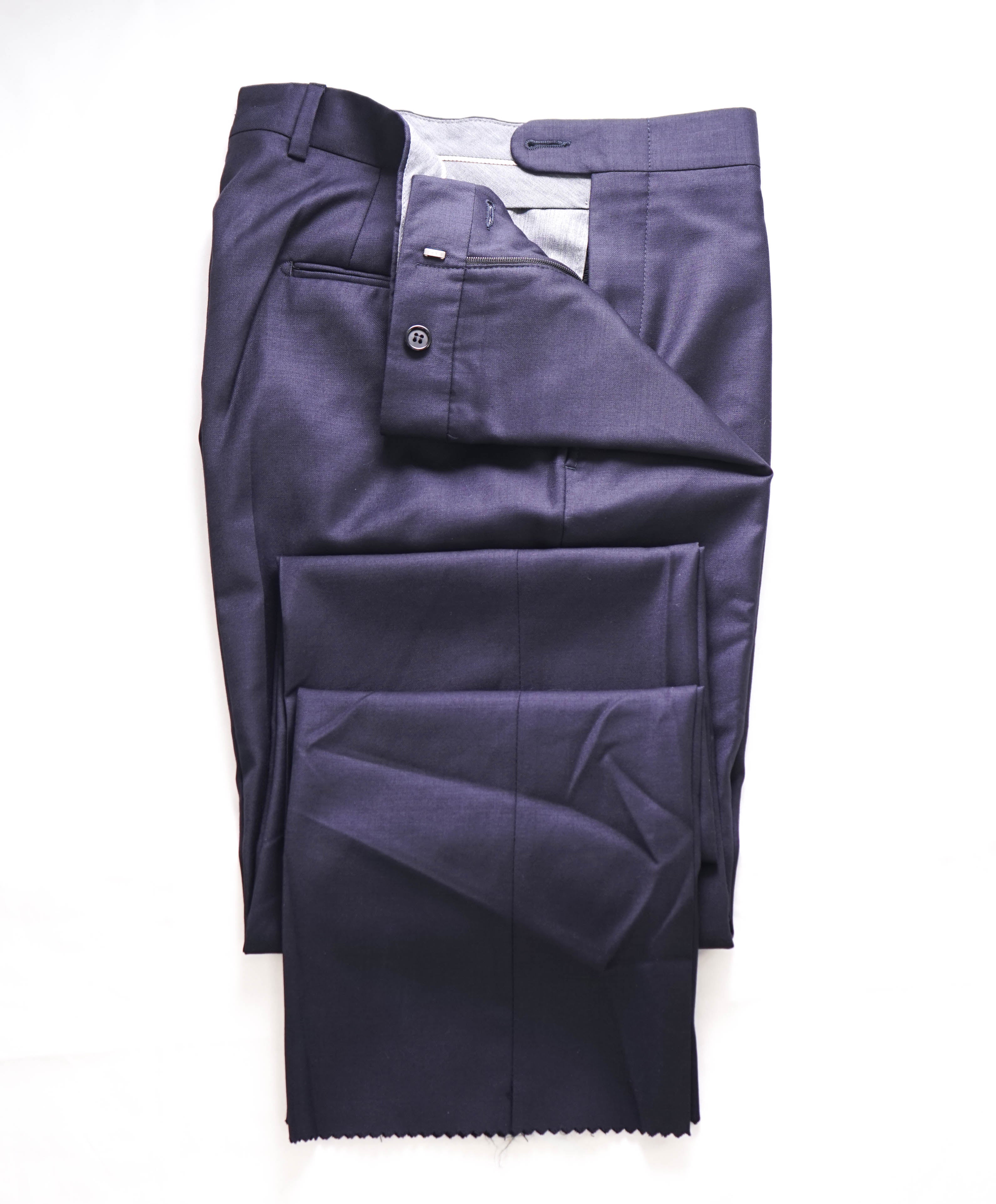 HICKEY FREEMAN - Navy *CLOSET STAPLE* Wool Flat Front Dress Pants - 30W