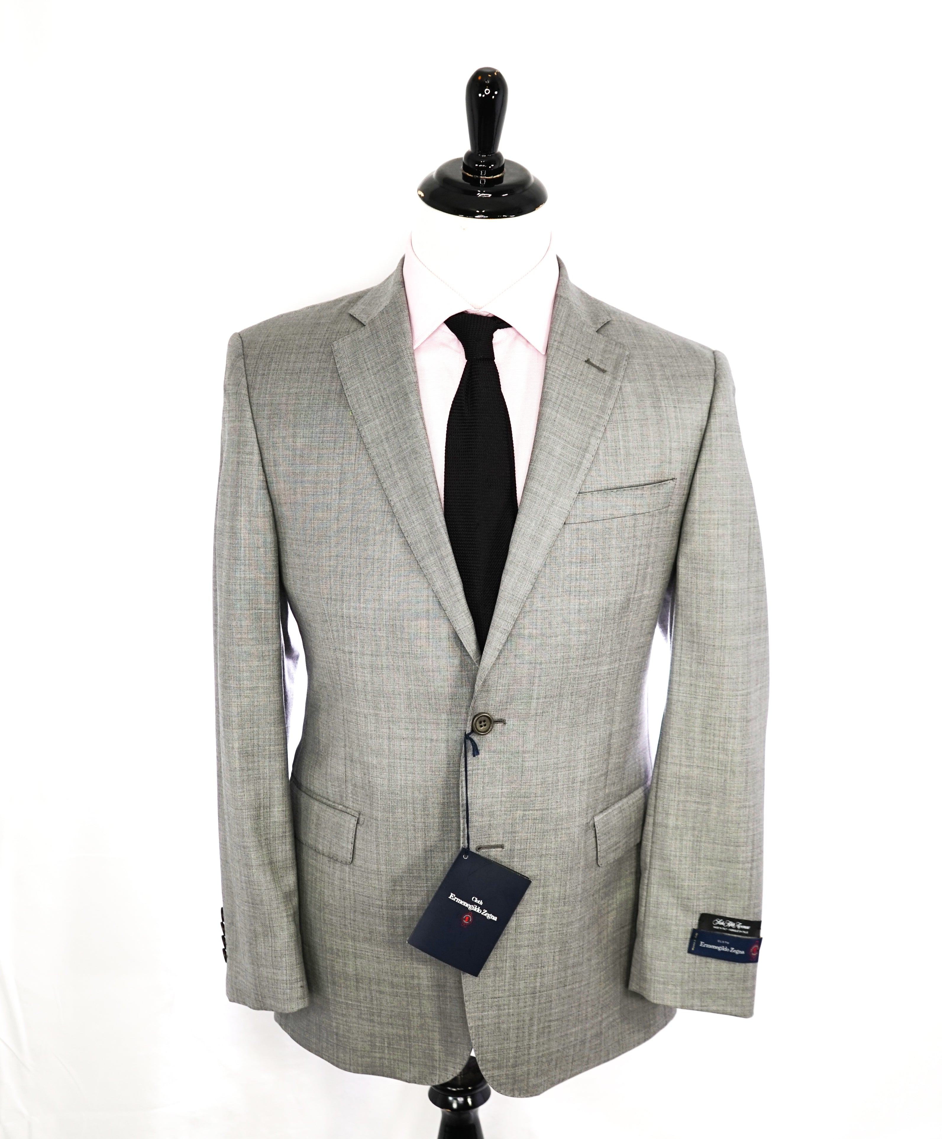 ERMENEGILDO ZEGNA - "Slim" SAKS FIFTH AVENUE Gray Textured Suit - 40R