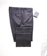 $795 ERMENEGILDO ZEGNA - Gray SILK “ACHILLFARM" Flat Front Trousers- 32W